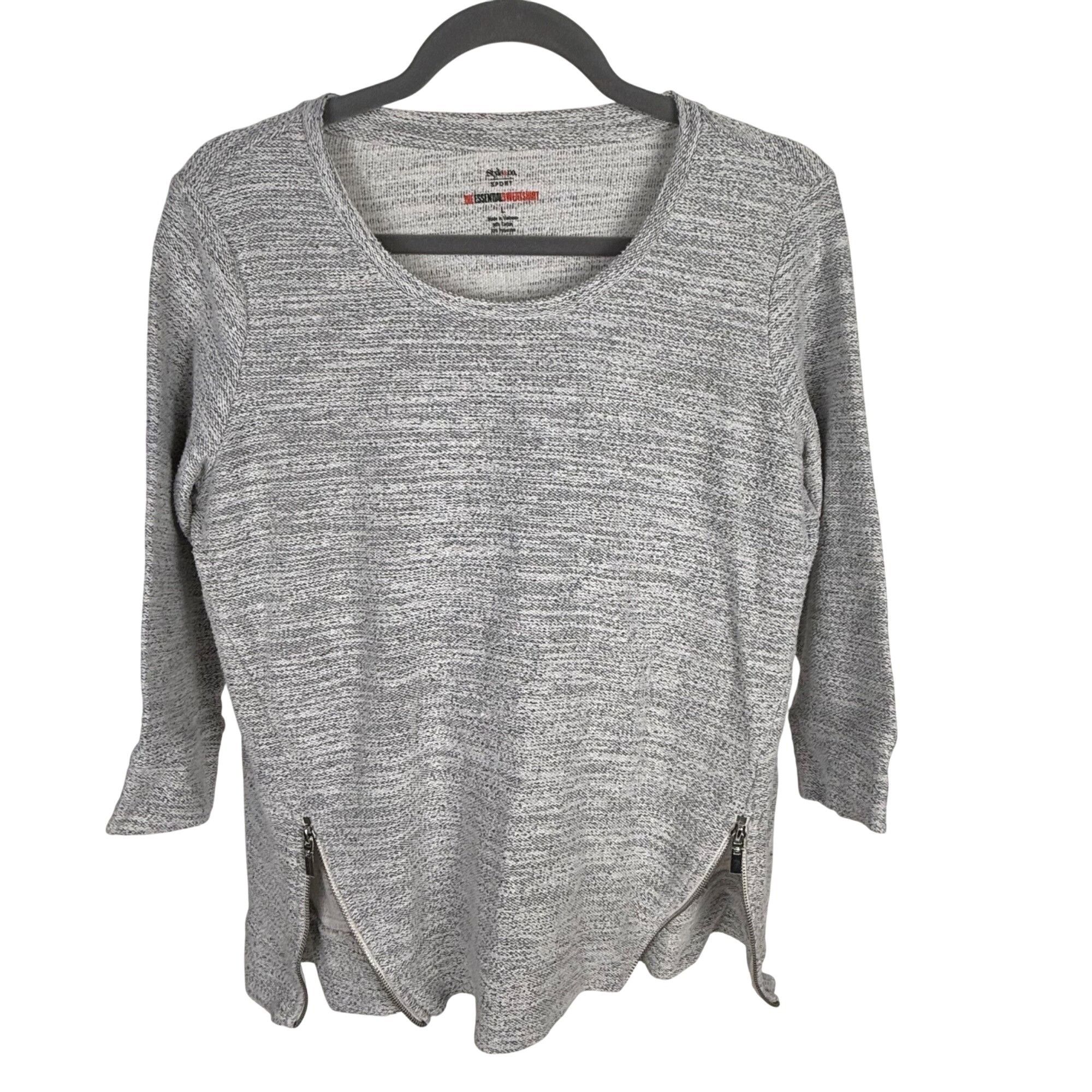 Other Style & Co. Sport Women's Top 3/4-Sleeve Side Zippers Size L Size L / US 10 / IT 46 - 1 Thumbnail