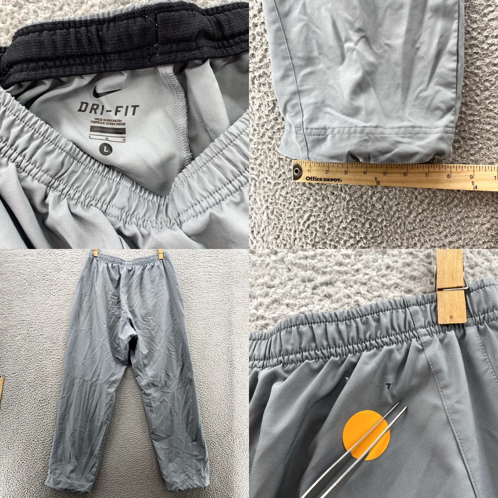 Nike Nike Track Pants Mens Large Gray Tech Drawstring Ankle Athleisure Running Sports Size US 33 - 8 Thumbnail