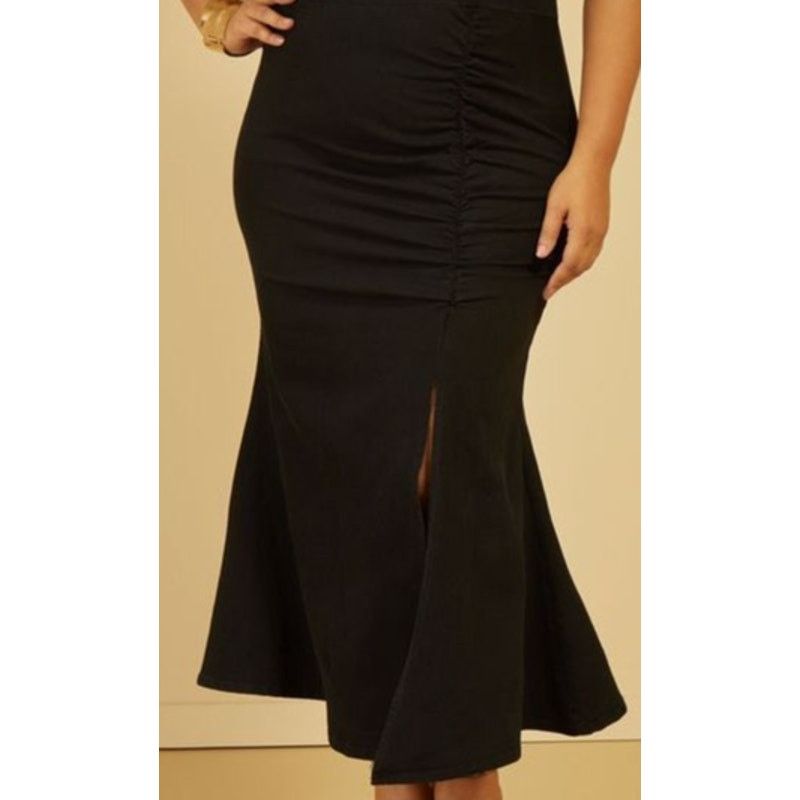 Other Women’s Size 12 TALL Stretch Denim Maxi Halter Dress | NWT Size XL / US 12-14 / IT 48-50 - 2 Thumbnail