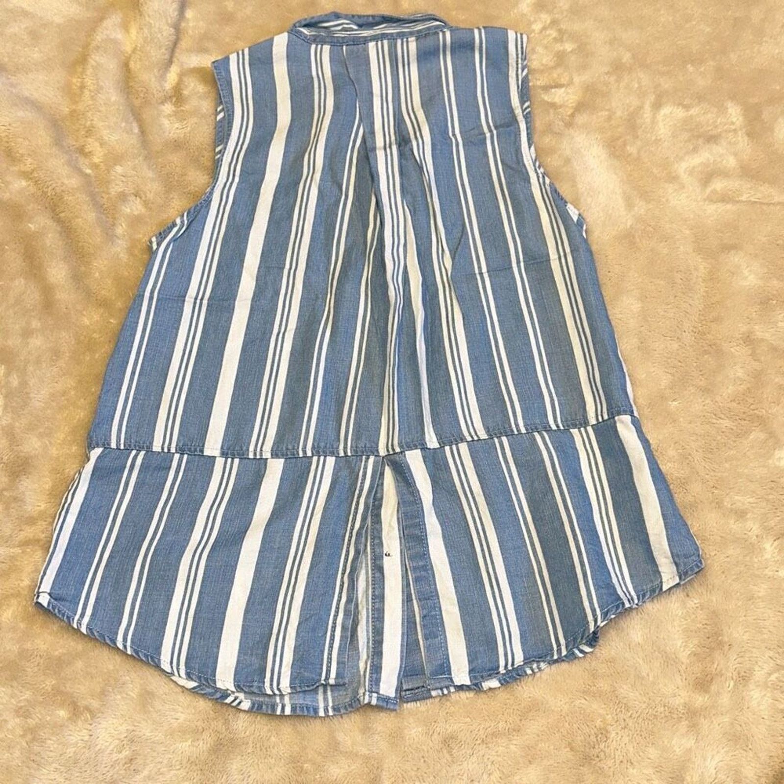 Other Harper Heritage Blue & White Stripe Collared Tank Top | Sz S Size S / US 4 / IT 40 - 6 Thumbnail