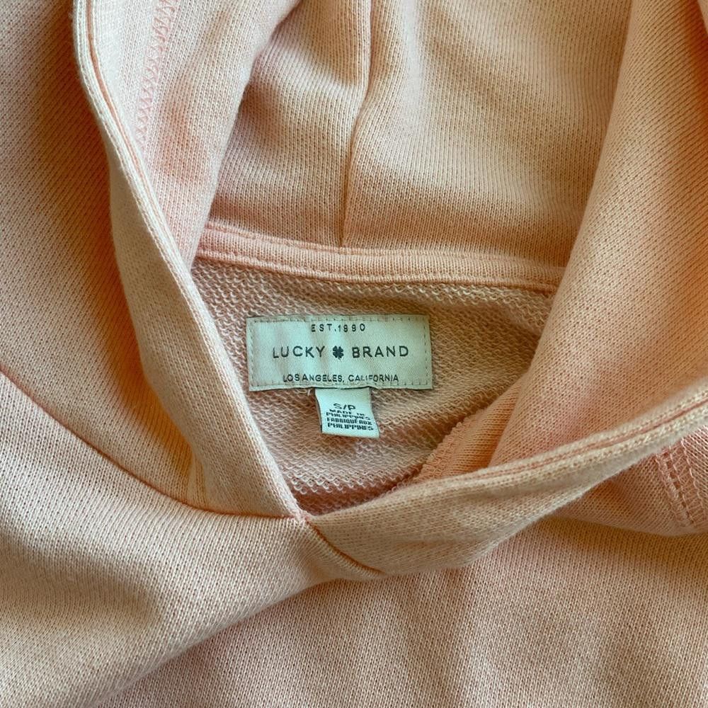 Lucky Brand Lucky Brand Light Pink Cropped French Terry Hoodie Size S / US 4 / IT 40 - 6 Thumbnail