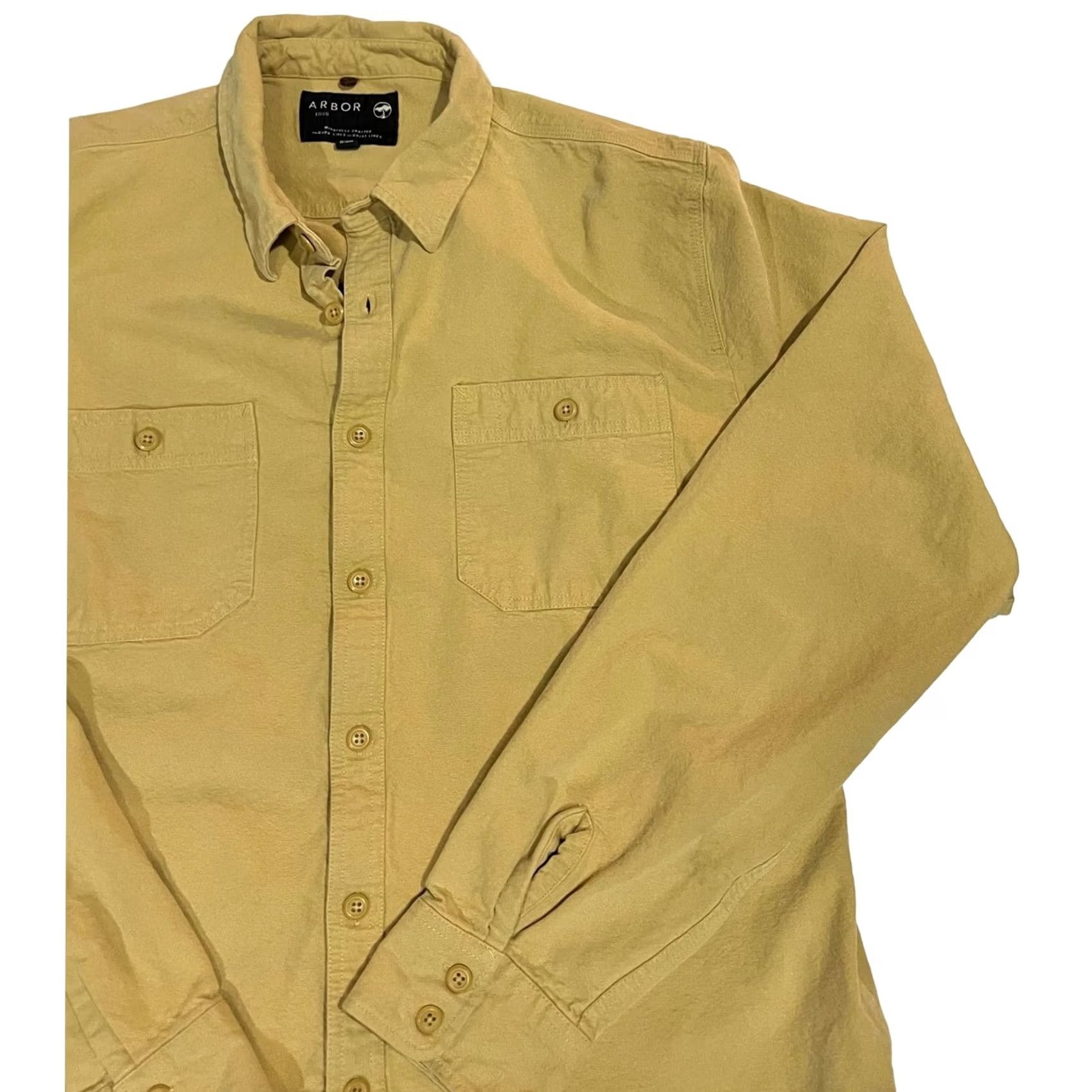 Vintage Arbor Shirt Men’s XXL Long Sleeve Sturdy Cotton Twill Button Front Outdoor Yellow Size US XXL / EU 58 / 5 - 2 Thumbnail