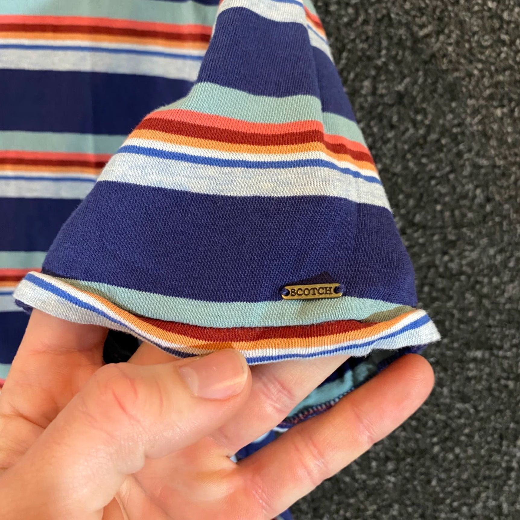 Scotch & Soda Scotch and Soda Shirt Womens Large Blue Multicolor Stripe V-Neck Casual Shirt Women Large Blue Multicolor Stripe V-Neck Casual Size L / US 10 / IT 46 - 5 Thumbnail