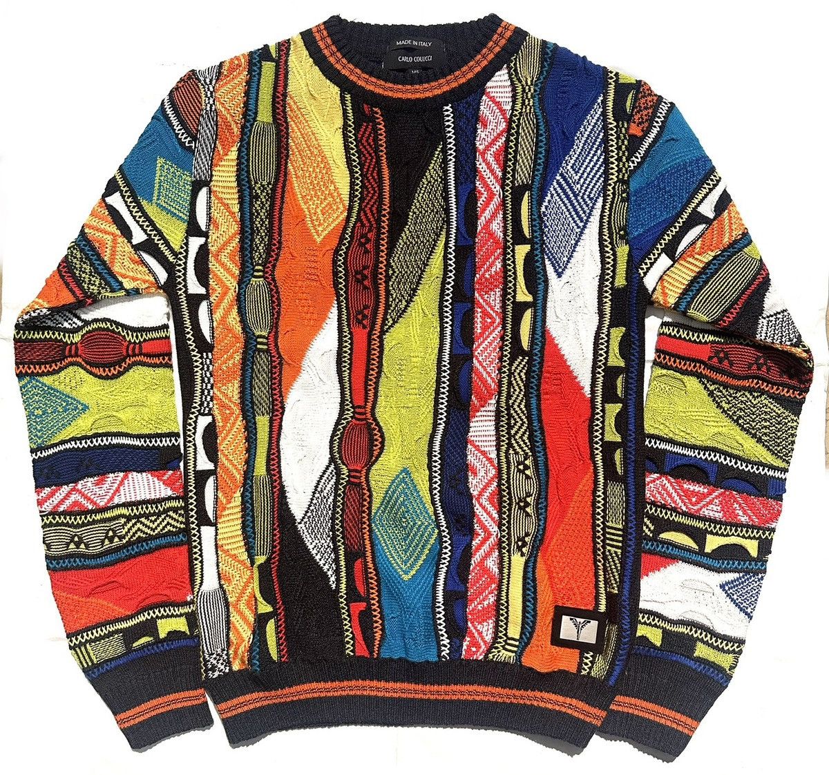 Vintage Carlo Colucci iconic colorful Biggie style sweater sz XS