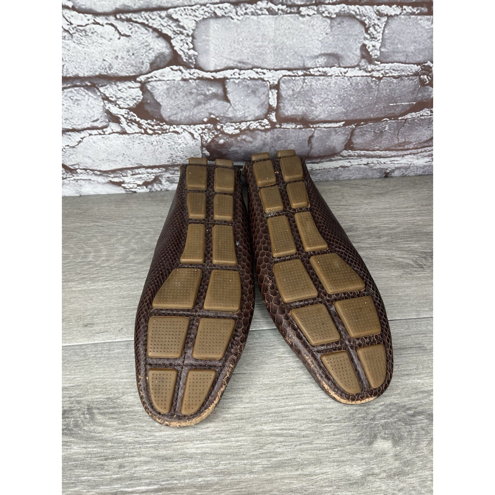 Cole Haan COLE HAAN Dark Mocha Brown Leather Python Print Shelby Flats Size US 7.5 / IT 37.5 - 17 Thumbnail