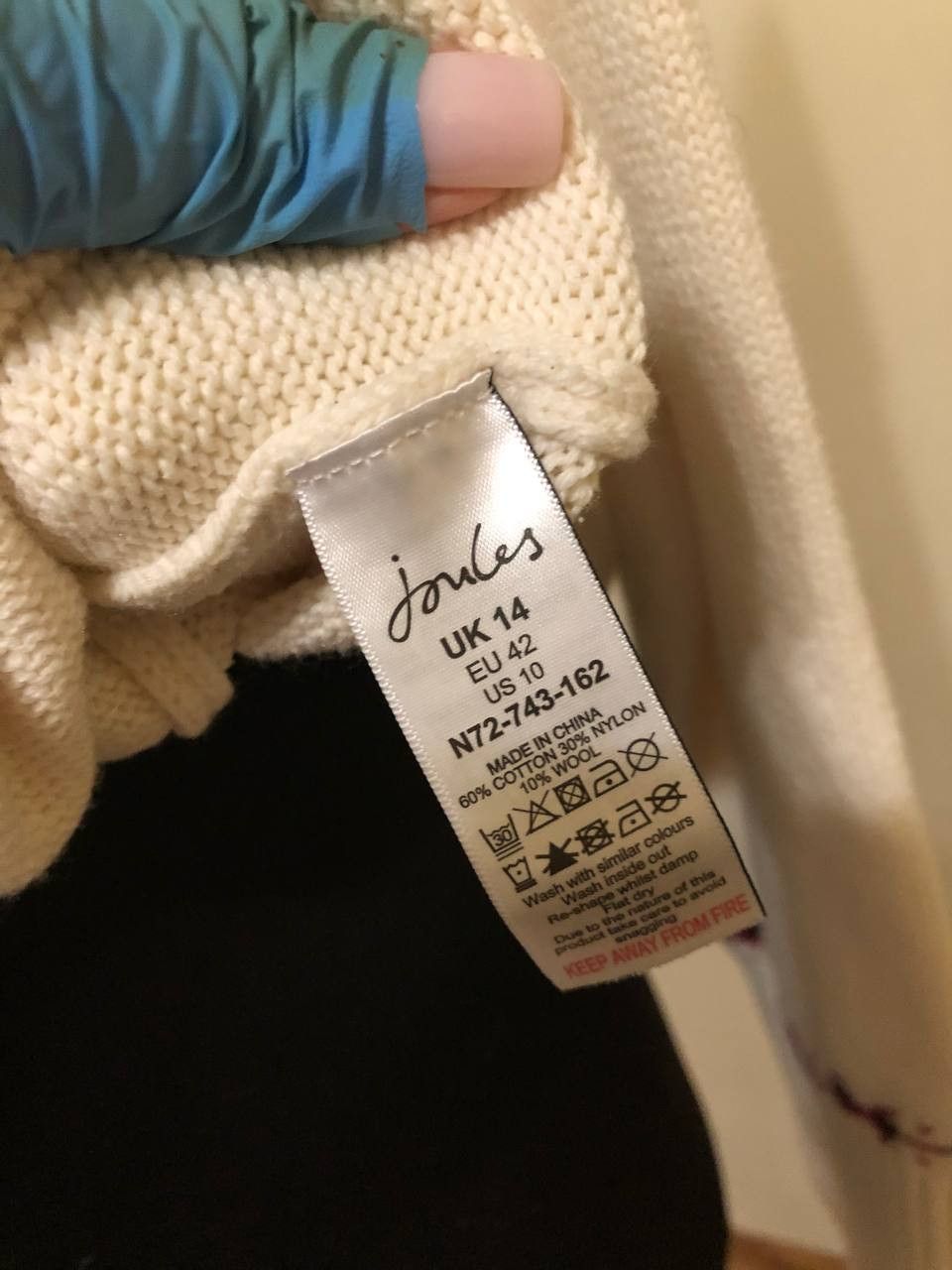 Other Joules Womens Abigail High Intarsia Sky Jumper Colour Cream Size L / US 10 / IT 46 - 7 Thumbnail