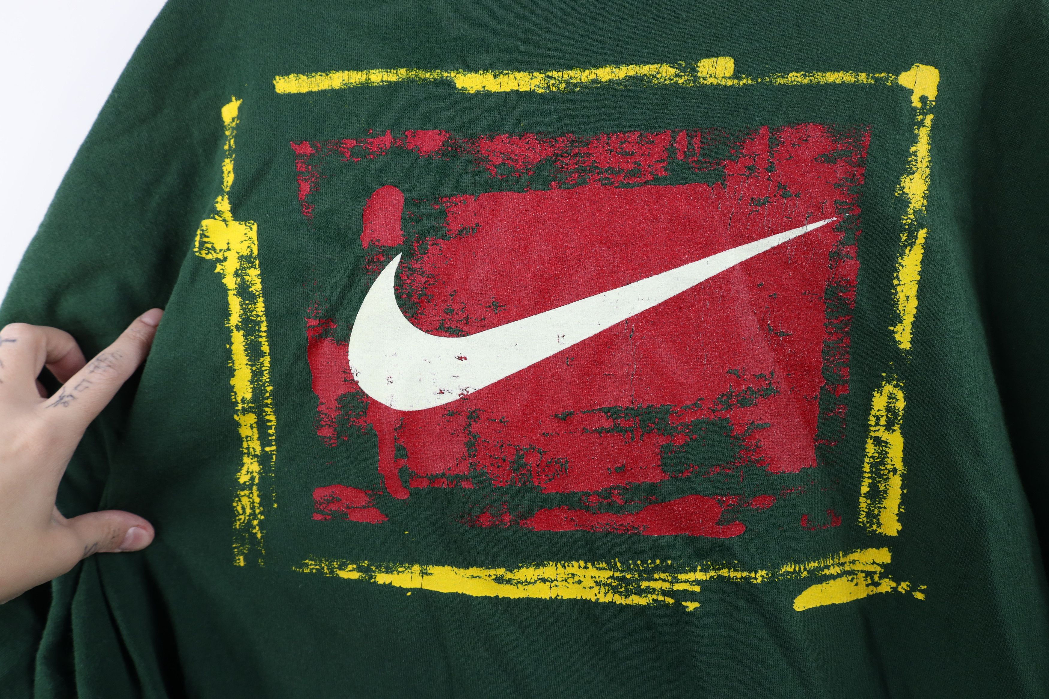 Nike Vintage 90s Nike Spell Travis Scott Big Swoosh T-Shirt USA Size US XXL / EU 58 / 5 - 10 Thumbnail