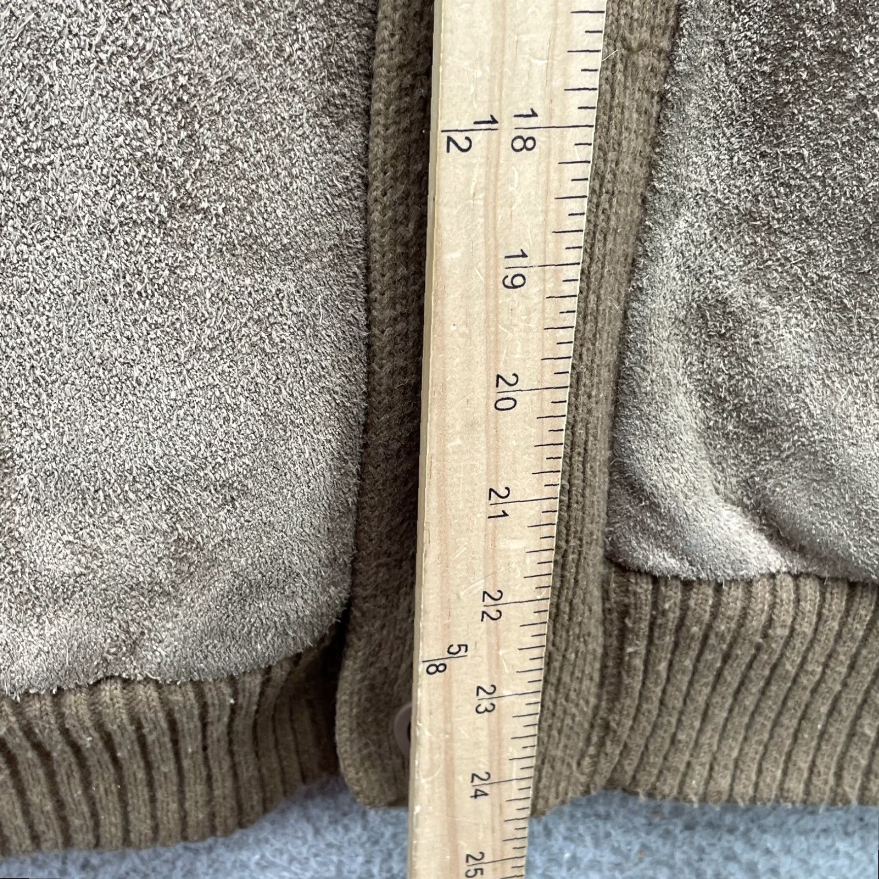 Vintage VTG Outdoor Exchange Cardigan Suede Leather Large Brown Men Knit V-Neck Academia 90s Preppy Old Money Cable-Knit Pattern Solid Size US L / EU 52-54 / 3 - 5 Thumbnail