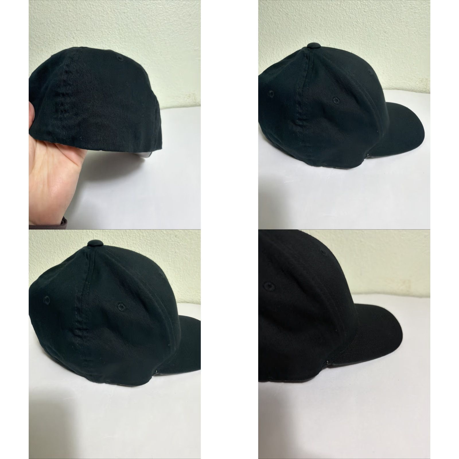 Vintage Flexfit Black hat L / XL Blank Baseball Fitted Hat Size ONE SIZE - 9 Thumbnail