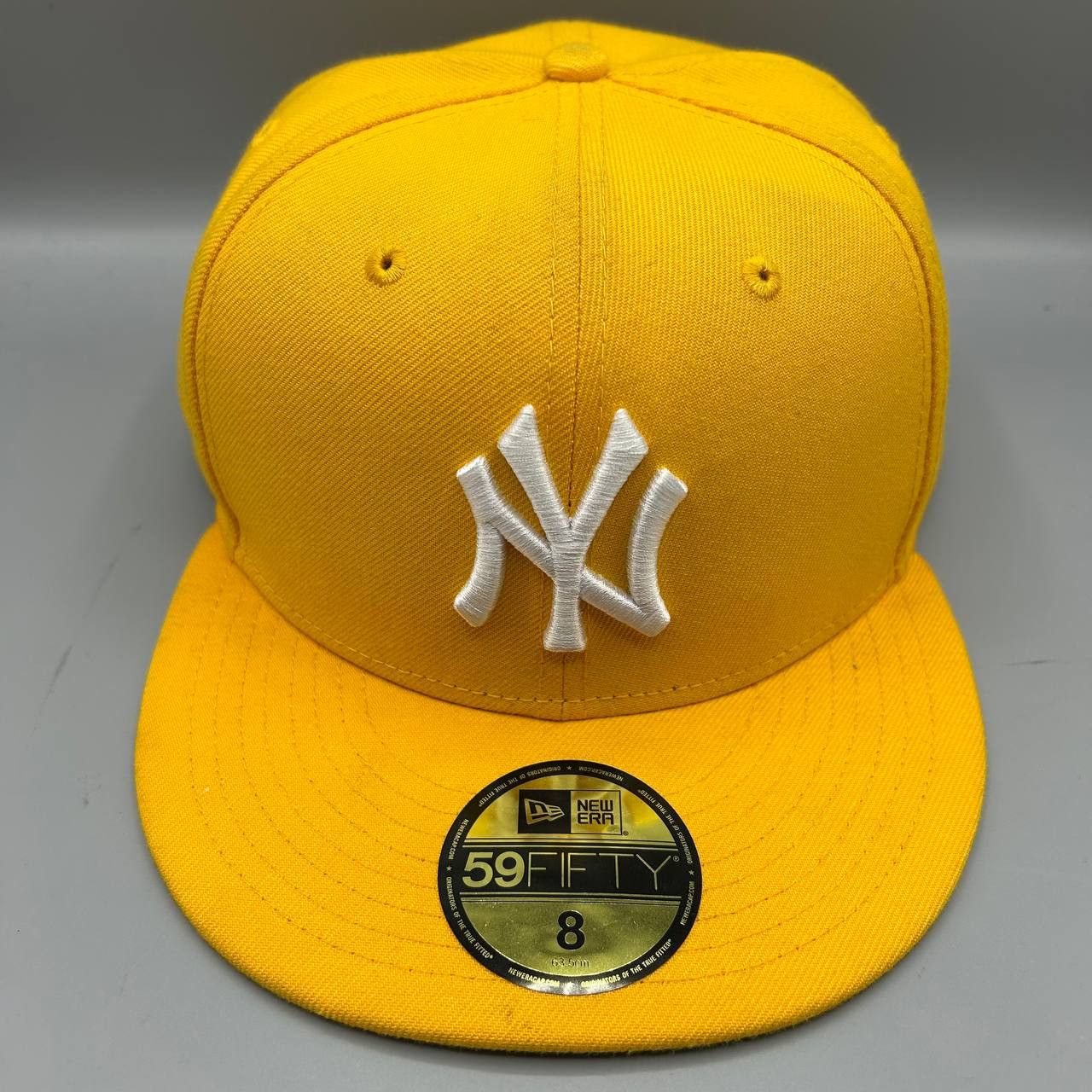 New York Yankees Hat Men 8 Yellow Embroidered MLB Fitted Cap