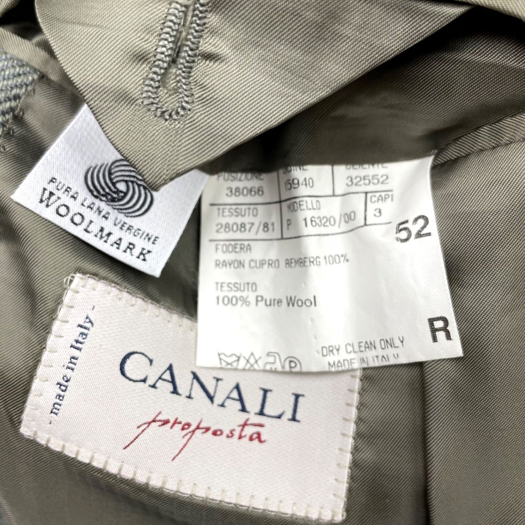 Canali Canali Blazer Men's Flannel Tweed Green/Gray 42R US Italy Wool Size 42R - 6 Thumbnail
