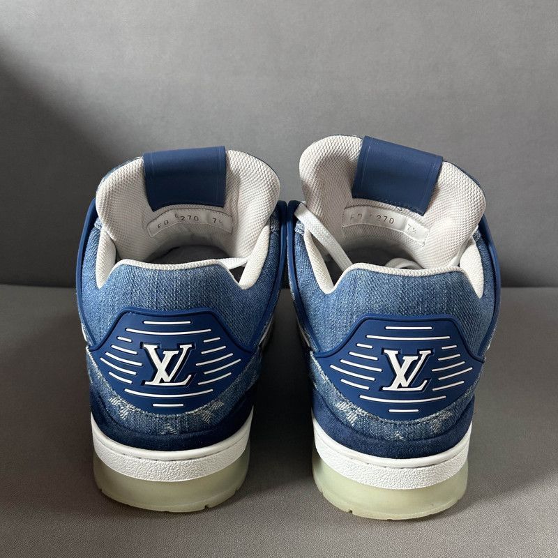Louis Vuitton Louis Vuitton Denim Trainer Sneakers in Blue and White -250 Size US 9 / EU 42 - 3 Thumbnail