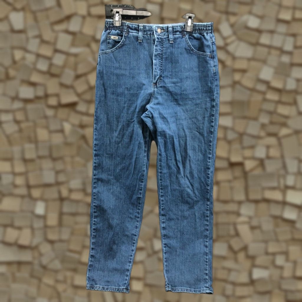 Lee Lee Jeans Size 12 Womens Regular Taper Blue 31in Inseam Stretch High Rise Denim Fashion Modern Classic Weekend Comfort Size 34" / US 12 / IT 48 - 1 Thumbnail