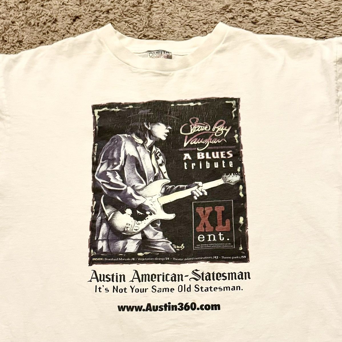 Band Tees VINTAGE STEVIE RAY VAUGHN AUSTIN TEE! Size US XL / EU 56 / 4 - 3 Thumbnail