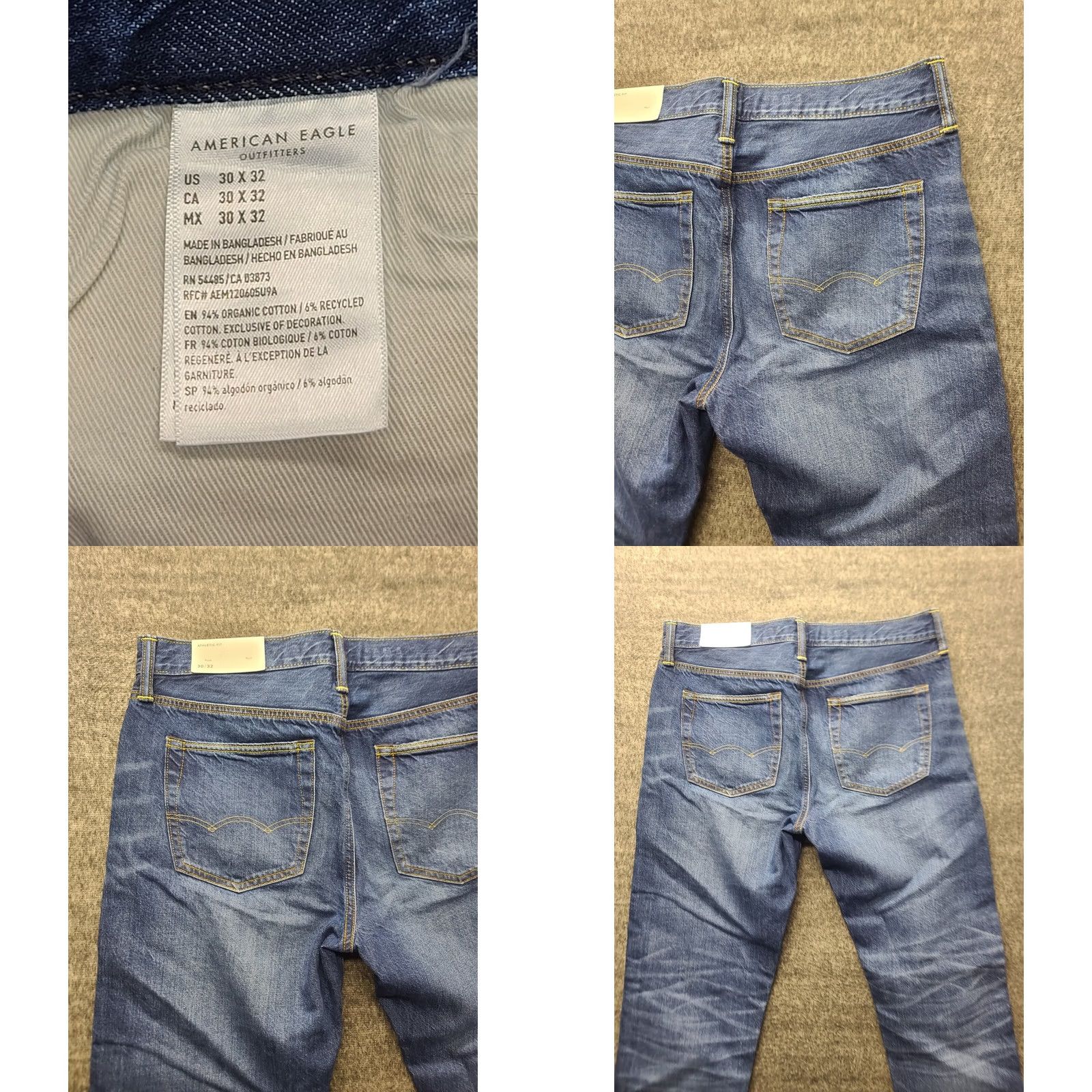 American Eagle Outfitters American Eagle Outfitters Jeans Mens 30x32 Athletic Fit Straight Leg Button Fly Blue Denim Cotton Polyester Casual Size US 30 / EU 46 - 9 Thumbnail