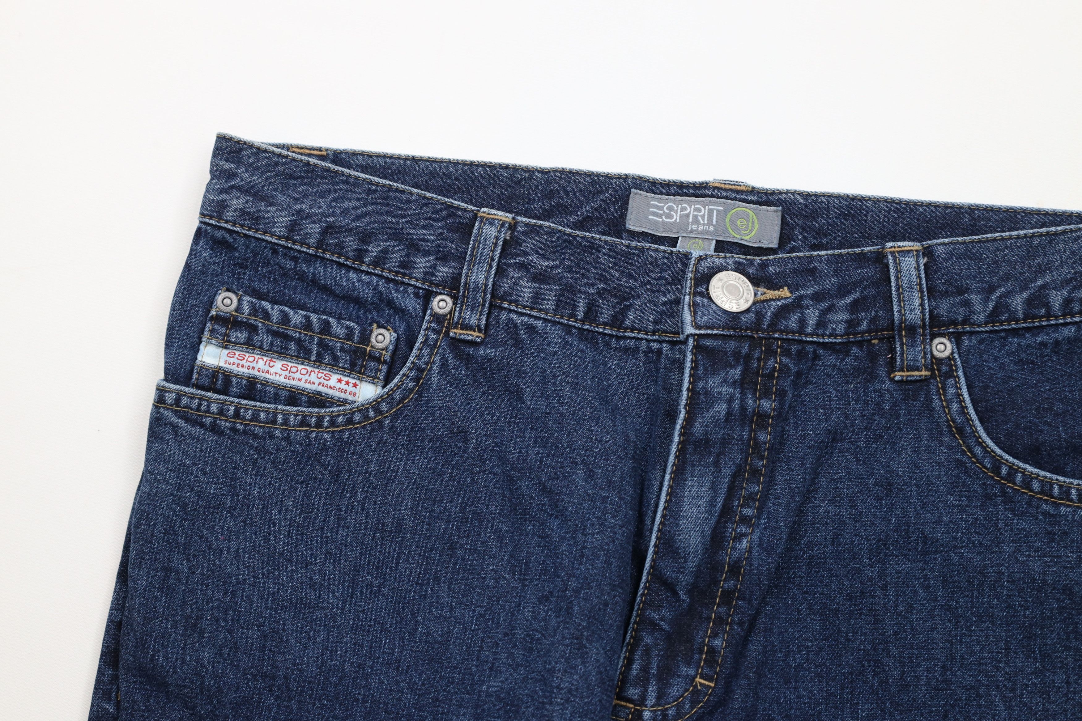 Esprit × Vintage Vintage 90s Y2K Esprit Wide Leg Denim Jeans Blue Cotton Size 28" / US 6 / IT 42 - 5 Thumbnail
