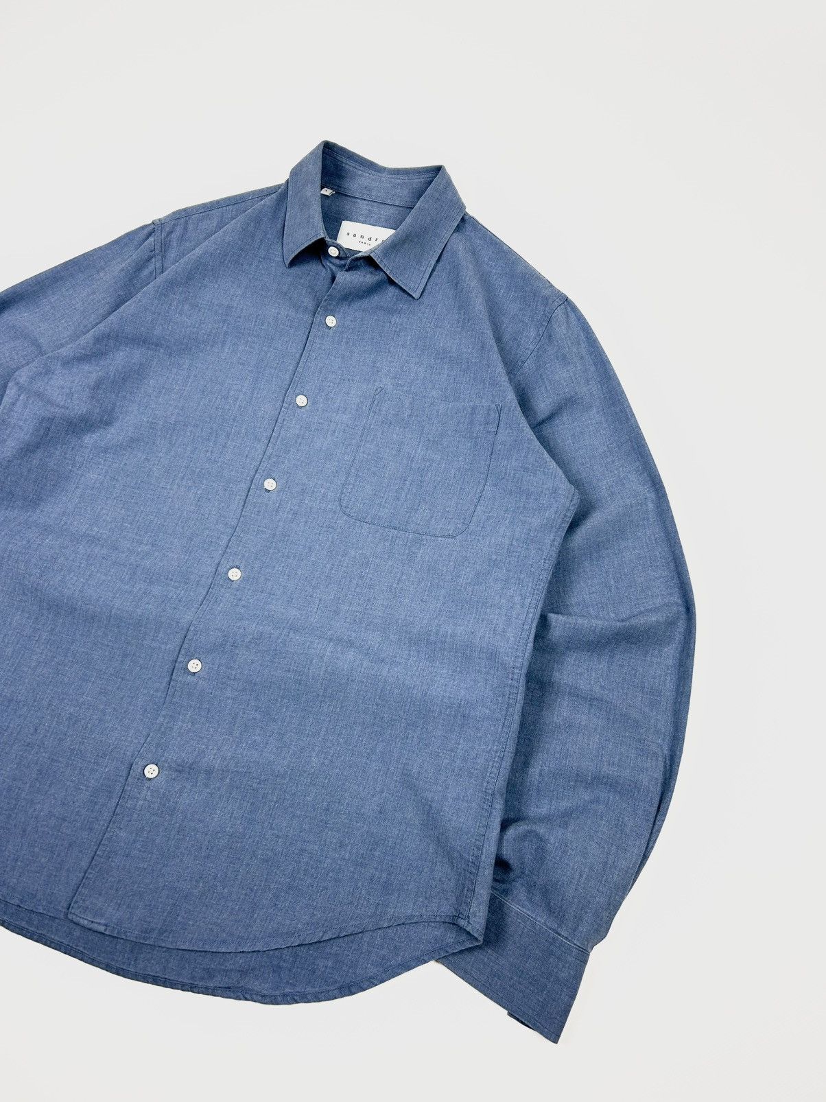Sandro × Vintage Sandro Paris Luxury Button up Shirts Size US L / EU 52-54 / 3 - 3 Thumbnail