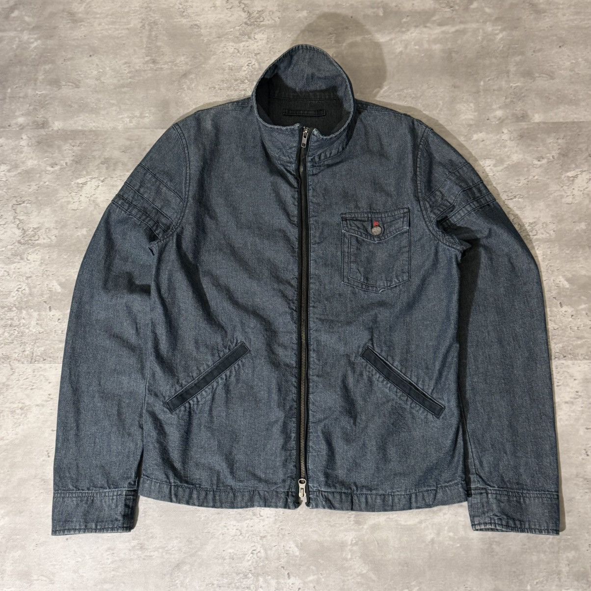 Takeo Kikuchi Takeo Kikuchi Indigo dye high collar Jacket with double zip Size US M / EU 48-50 / 2 - 1 Thumbnail