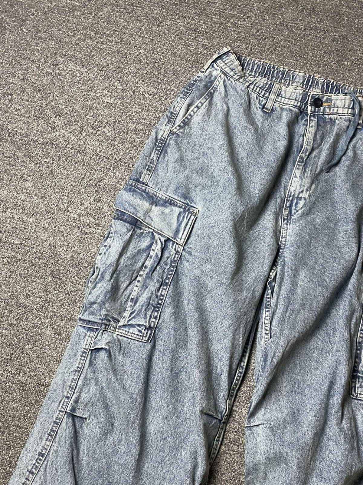 GU × Japanese Brand × Vintage GU Japanese Brand Wide Cargo Jeans (93) Size US 27 - 3 Thumbnail