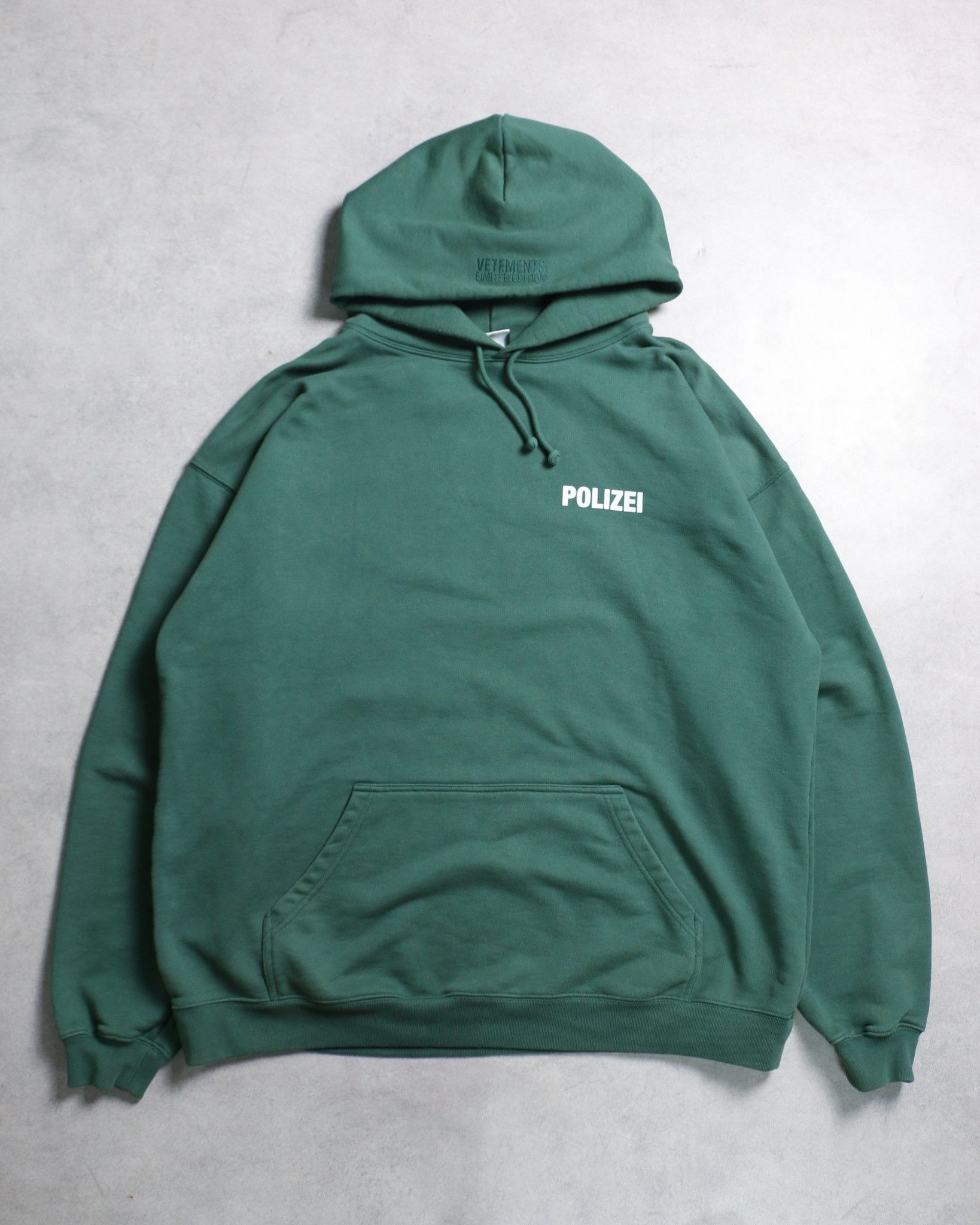 Vetements SS16 Vetements Cotton Green Polizei Hoodie | Grailed