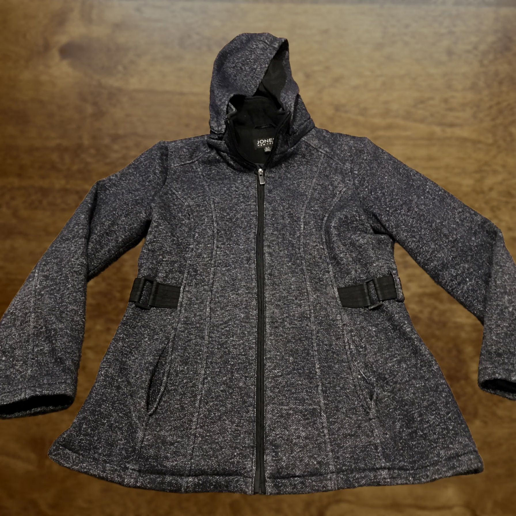 Jones New York Jones New York Womens Coat S Full Zip Navy Blue Cotton Blend Coat, Zipper, Casual, Winter, Classic, Knit Size S / US 4 / IT 40 - 1 Thumbnail