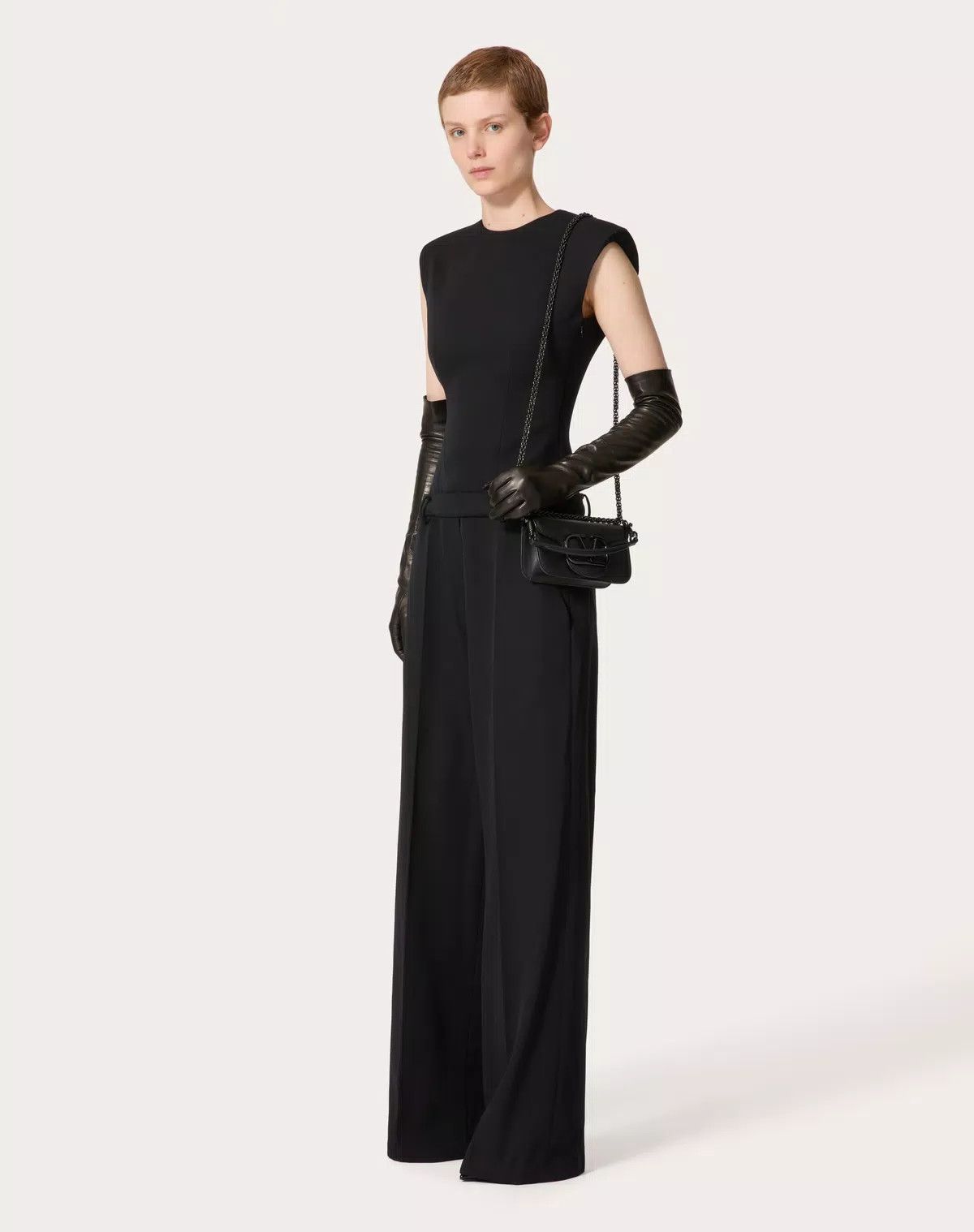 Valentino o1s1wg110426 Grisaille Jumpsuit in Nero Size 26" / US 2 / IT 38 - 3 Thumbnail