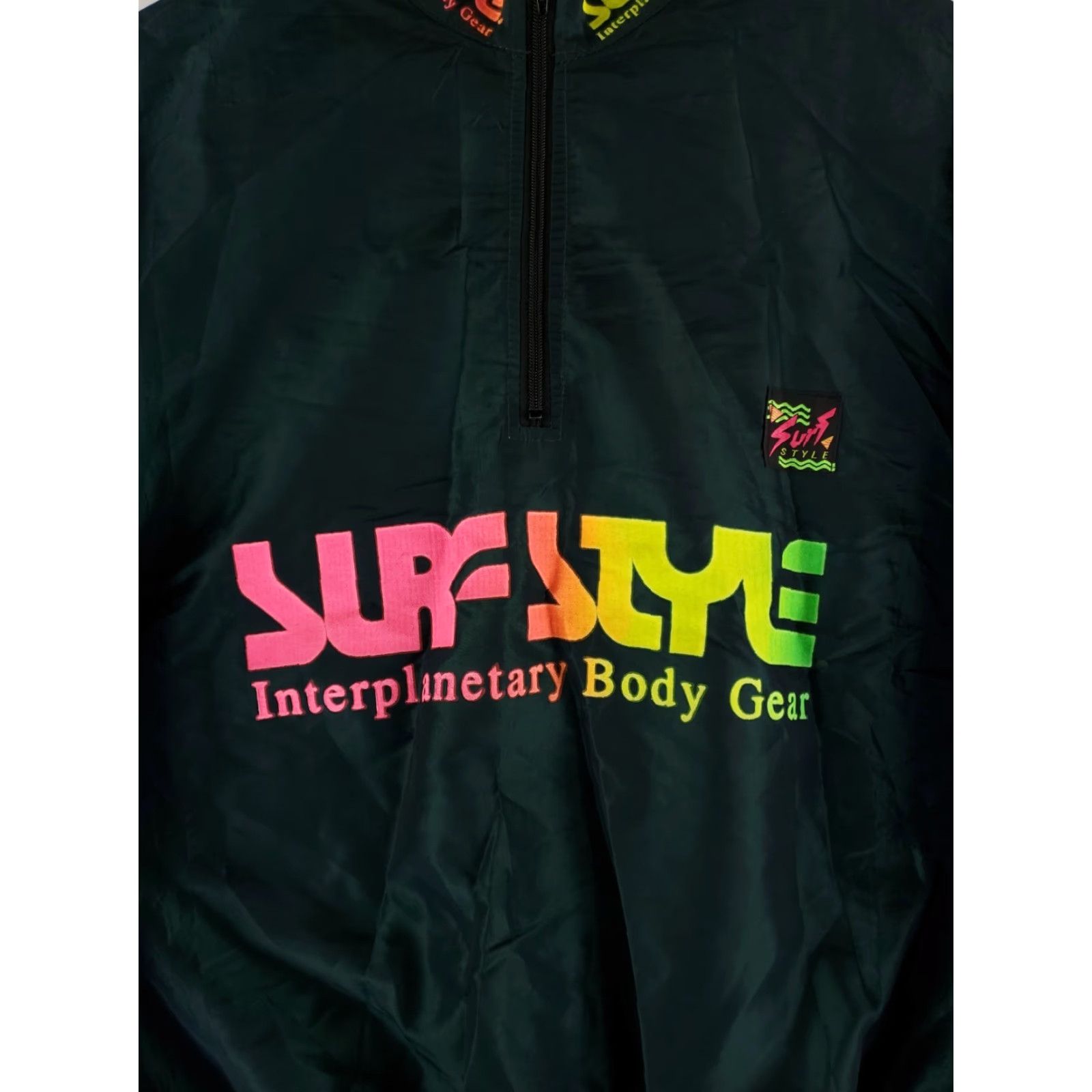 Vintage VINTAGE Surfstyle 1/4 Zip Pullover Jacket VTG 80s 90s Iridescent Spellout Mens One Size Green Jacket Mens Size US M / EU 48-50 / 2 - 2 Thumbnail