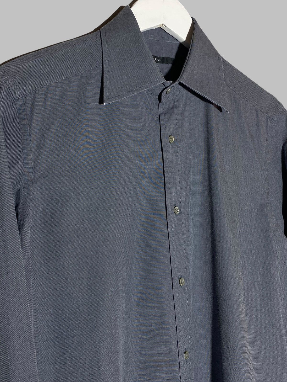 Gucci Vintage Gucci Gray Button Up Dress Shirt Rare Size US M / EU 48-50 / 2 - 3 Thumbnail