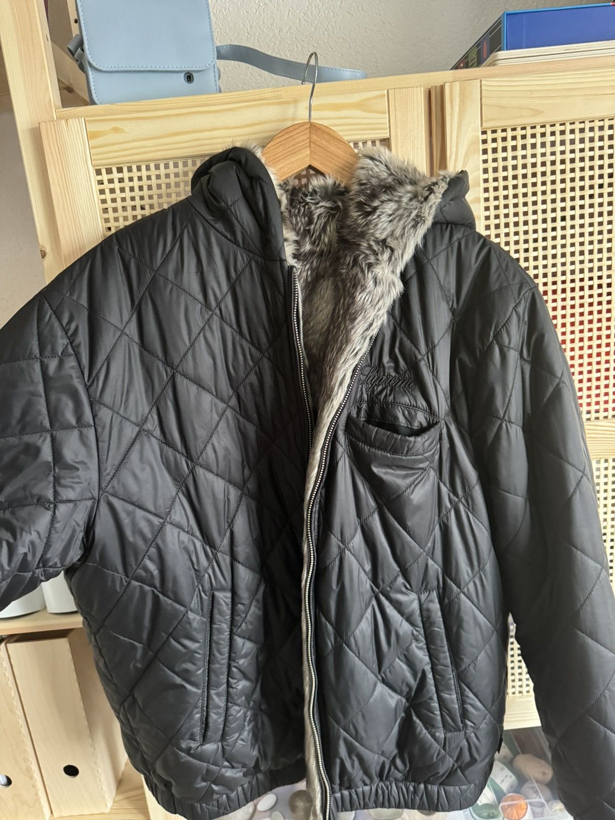 Supreme SUPREME fuax Pelz Wendejacke mit kaputze schwarz Size US L / EU 52-54 / 3 - 2 Thumbnail