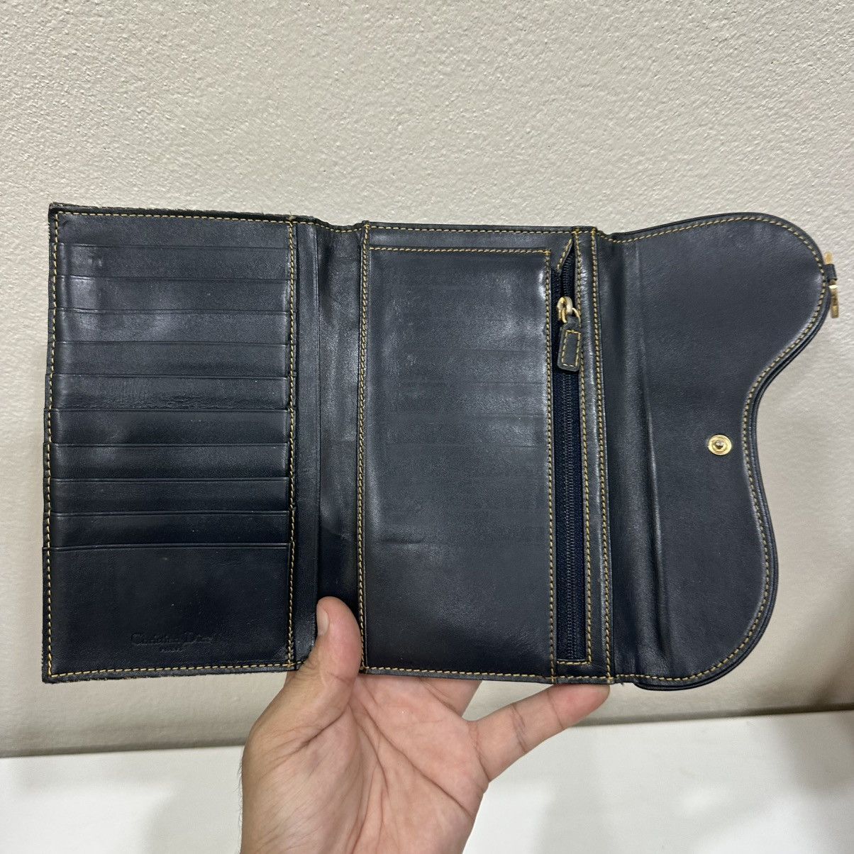 Dior ‼️YES‼️ CHRISTIAN DIOR D TROTTER BLUE BIFOLD PURSES WALLET Size ONE SIZE - 5 Thumbnail