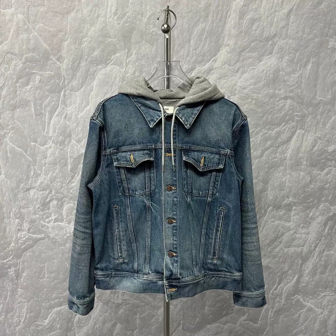 Celine Celine Fake Two-Piece Denim Hooded Jacket Size L / US 10 / IT 46 - 1 Thumbnail