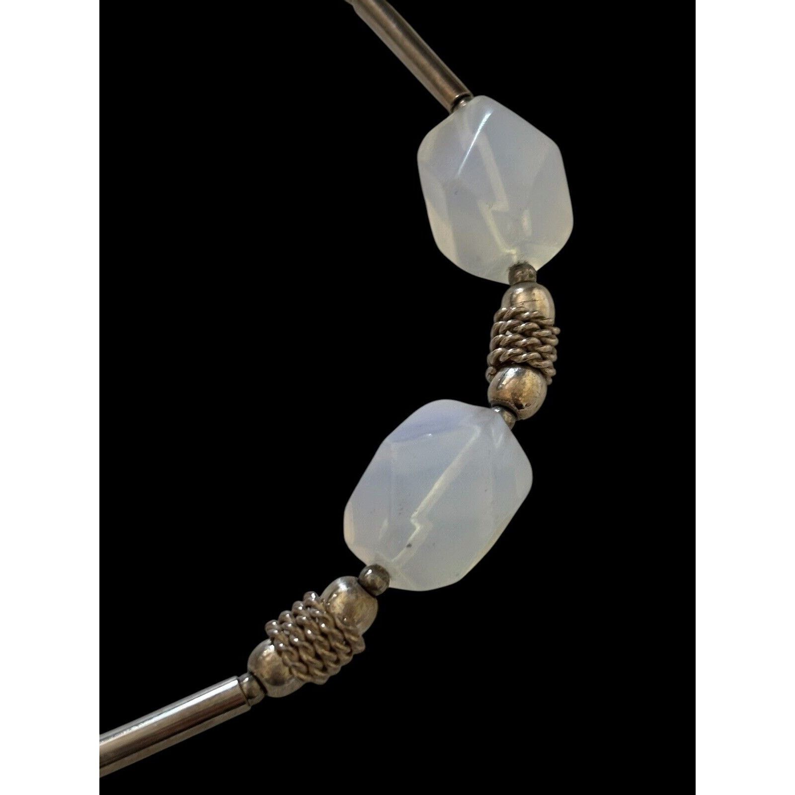 Other Sterling Silver Opalite Necklace Mexico Signed GAOI 18” 45g Size ONE SIZE - 10 Thumbnail