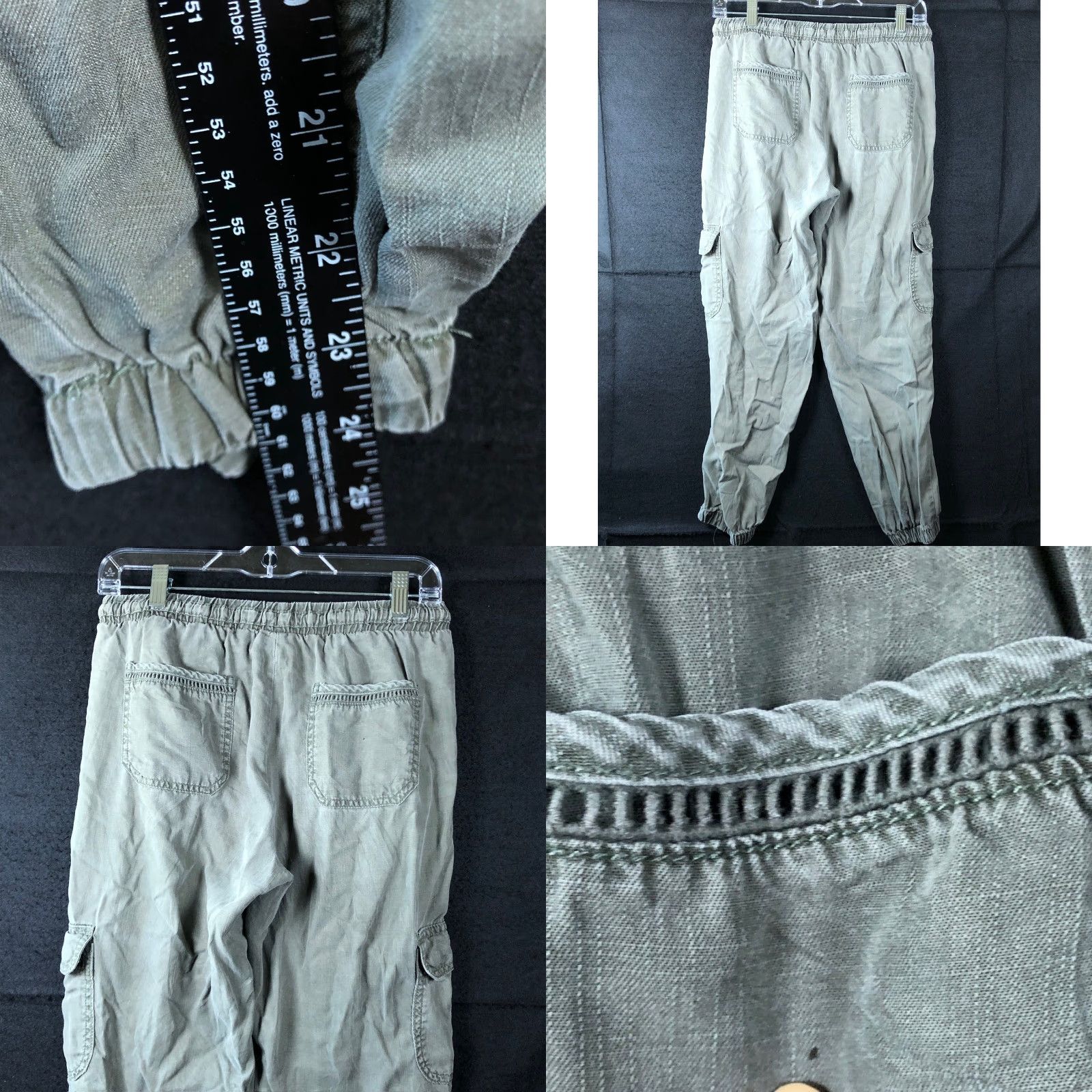 Vintage Knox Rose Pants Womens Green Pull On Jogger Elastic Waist XS Size 29" - 8 Thumbnail