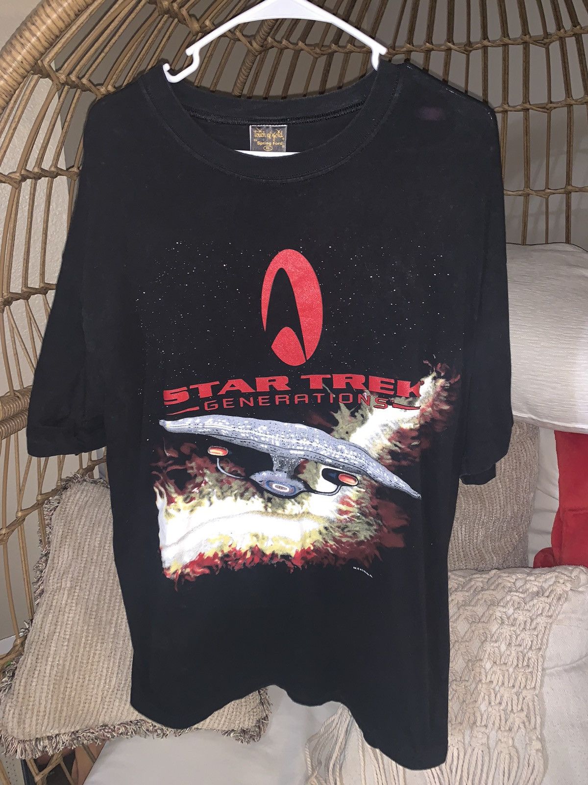 image of Vintage Star Trek Generations 1994 Shirt in Black, Men's (Size XL)