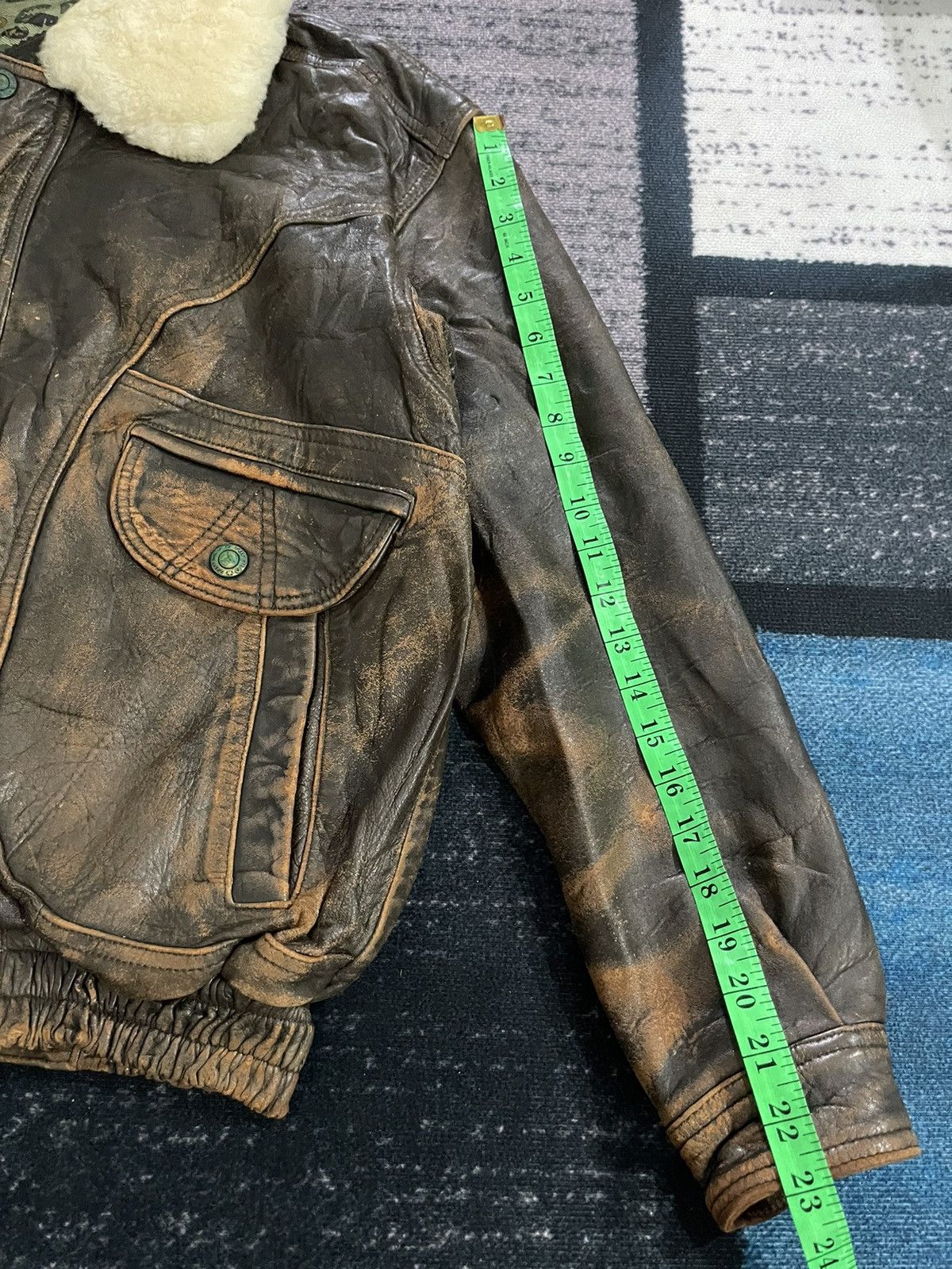 Vintage Vintage Zufolo Leather Bomber Jacket Size US L / EU 52-54 / 3 - 20 Thumbnail