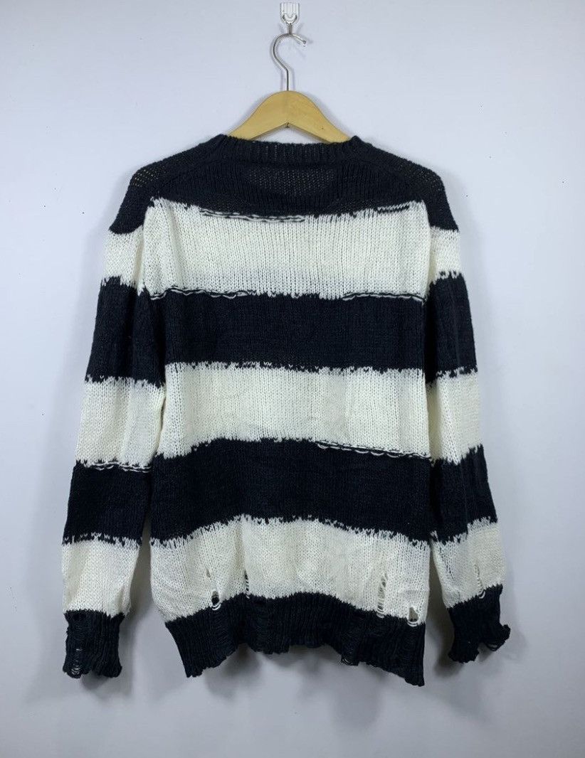 Japanese Brand Distressed Stripe Knit Unknown Number Nine Style Kurtcobain Size US M / EU 48-50 / 2 - 3 Thumbnail