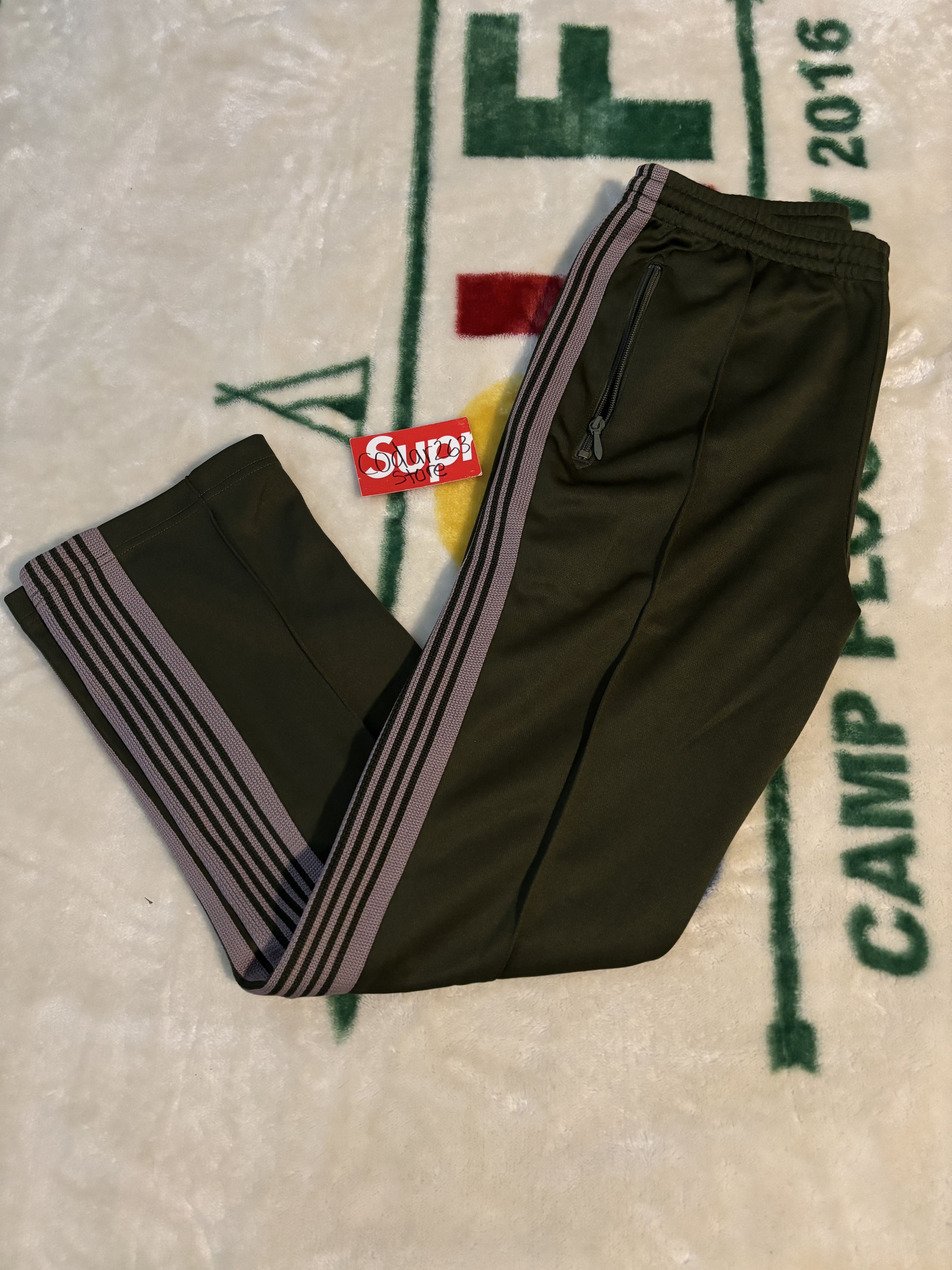 Needles Needles Poly Smooth Narrow Track Pants Olive Green Trackpant Size US 30 / EU 46 - 5 Thumbnail