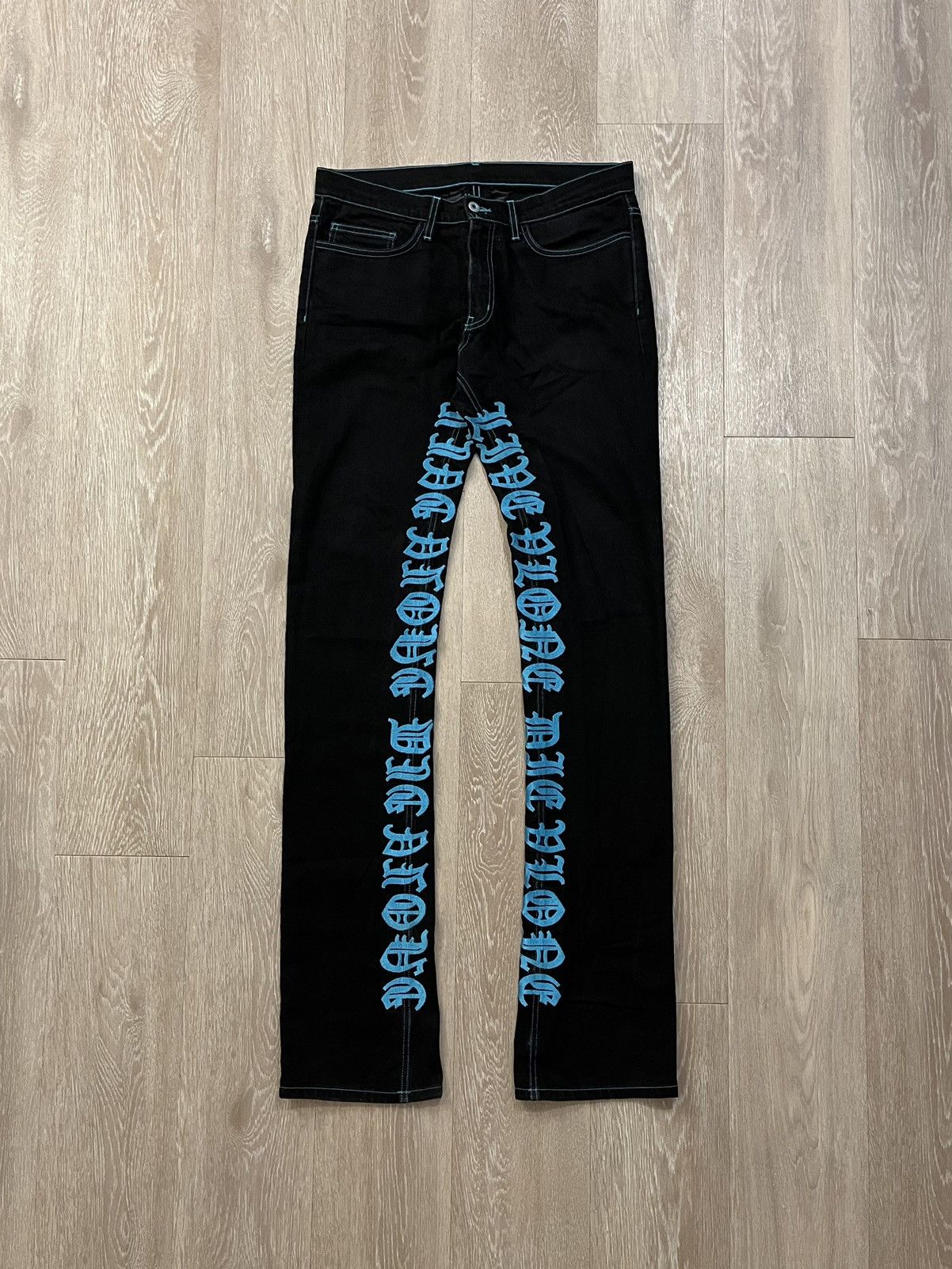 Vlone Vlone Blue Old English Denim Size US 32 / EU 48 - 2 Thumbnail