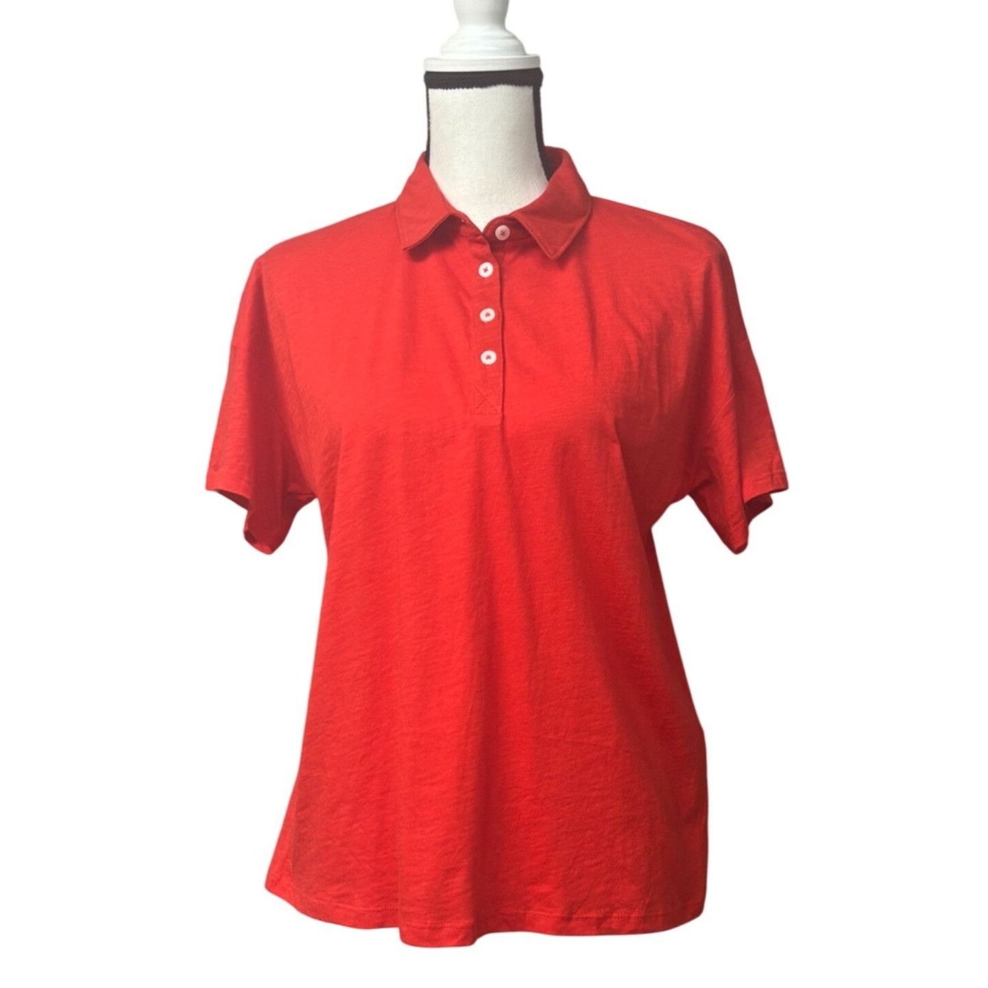 Style & Co Style & Co Women's Short-Sleeve Polo Shirt, Red, Sz. M Size M / US 6-8 / IT 42-44 - 1 Thumbnail