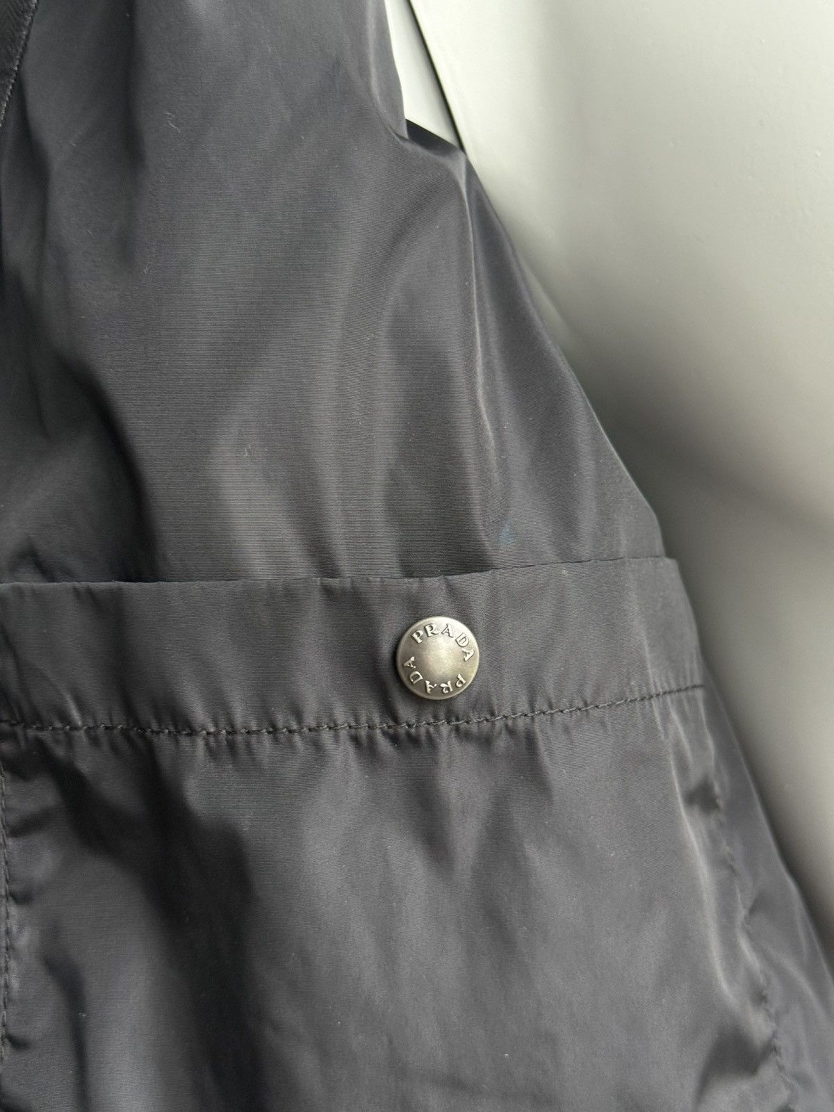 Prada Prada Leather Logo Gabardine Black Down Puffer Jacket Size US XL / EU 56 / 4 - 11 Thumbnail