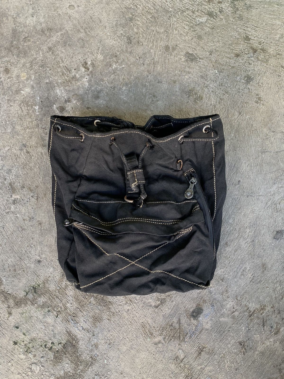 20471120 Vintage Exsport Rucsack Canvas Black Backpack Size ONE SIZE - 6 Thumbnail