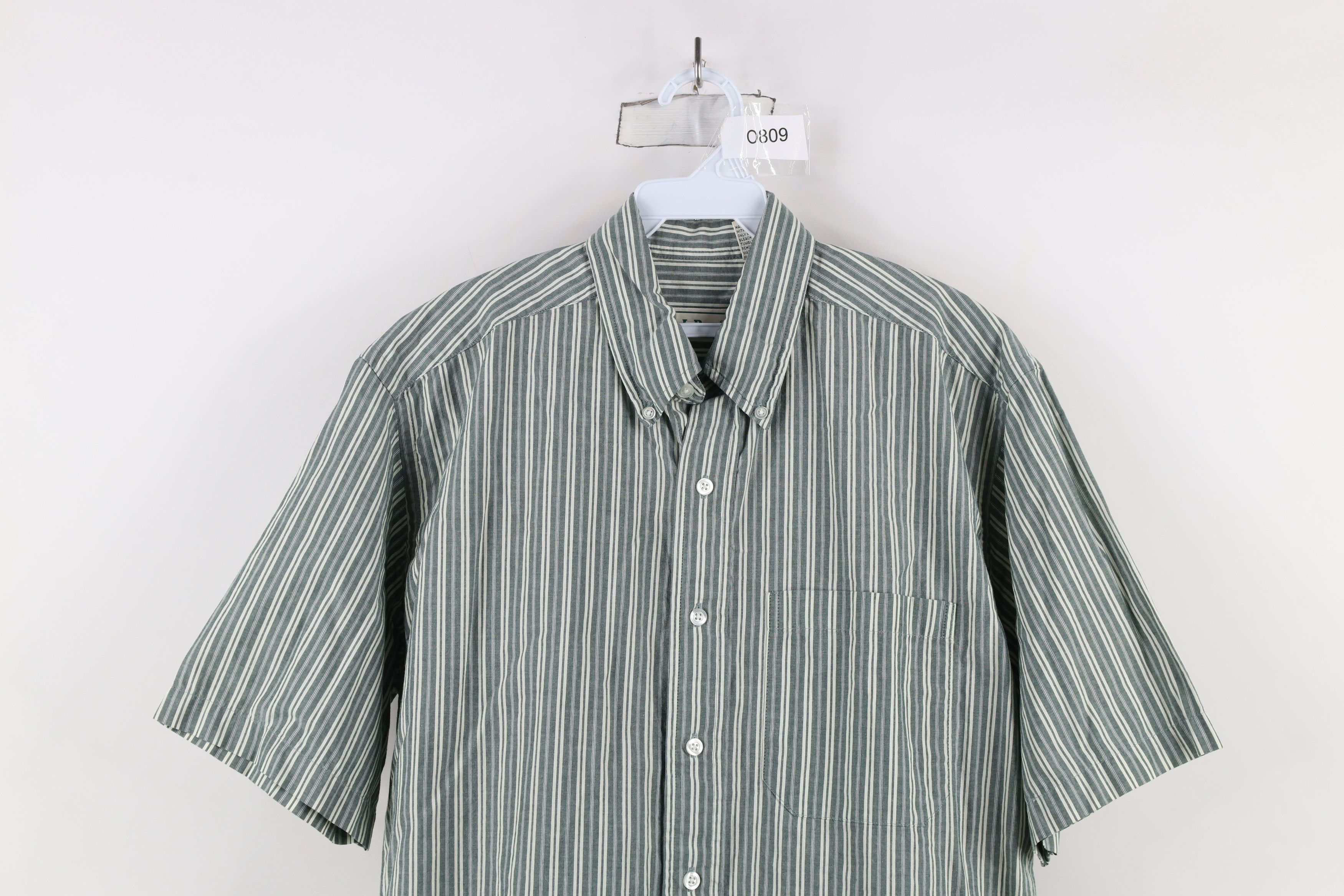 L.L. Bean × Vintage Vintage 90s LL Bean Striped Short Sleeve Button Down Shirt Size US M / EU 48-50 / 2 - 2 Thumbnail