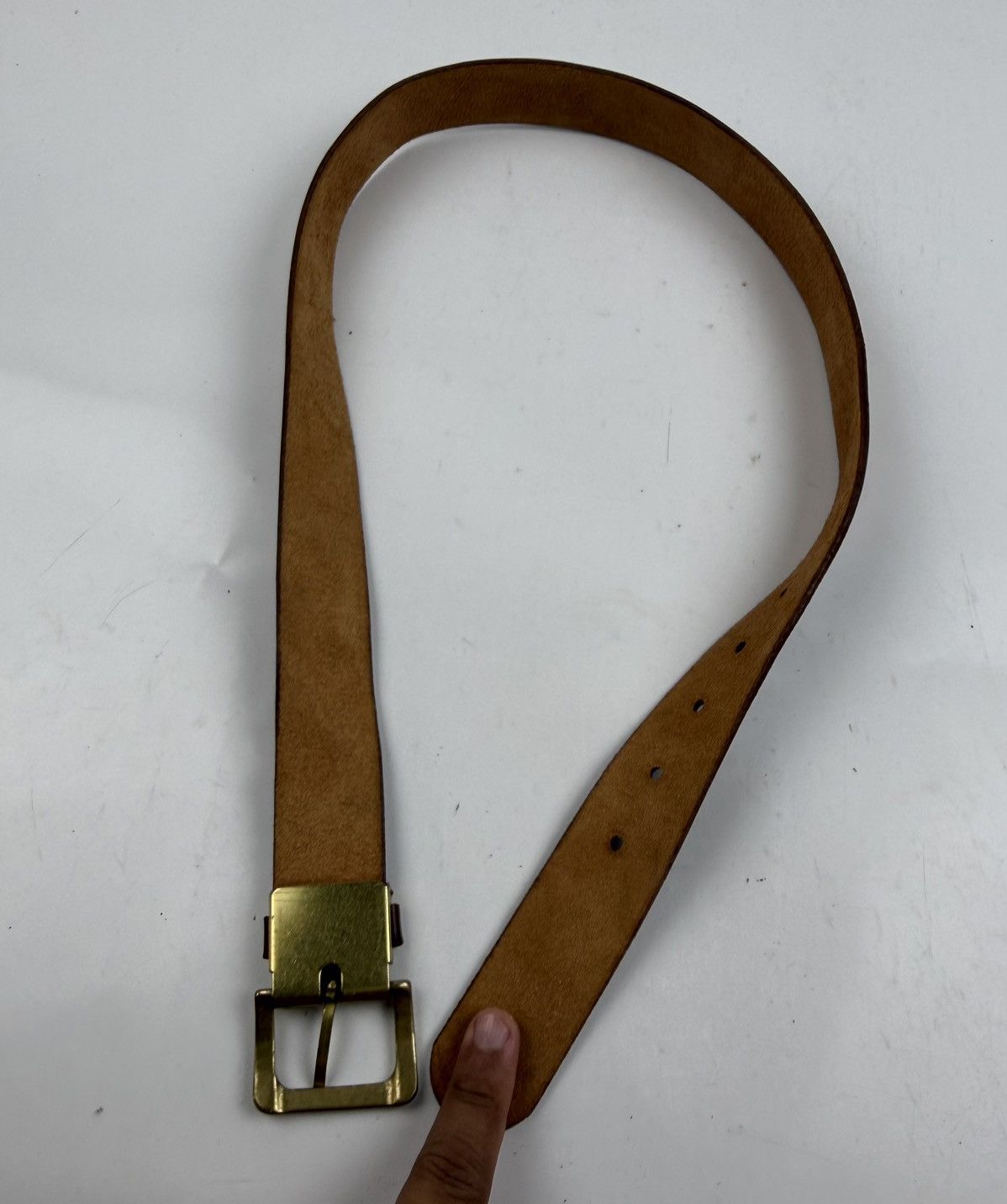 Japanese Brand rare design vintage style leather belt tc52 Size 30 - 6 Thumbnail