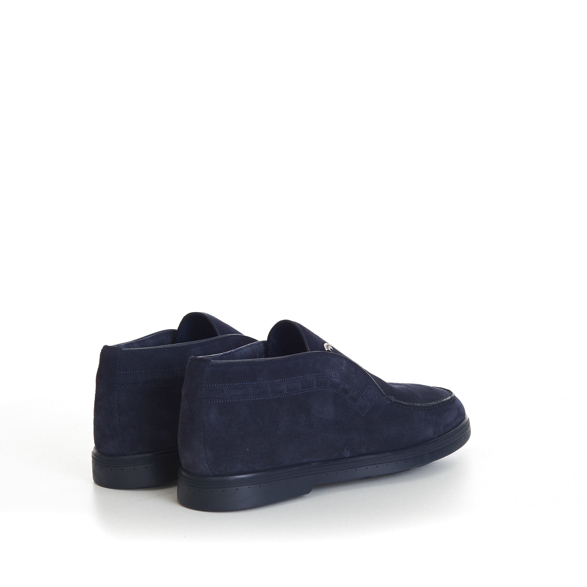 Stefano Ricci Blue Ankle Suede Loafers With Rubber Soles Size US 6 / EU 39 - 7 Thumbnail