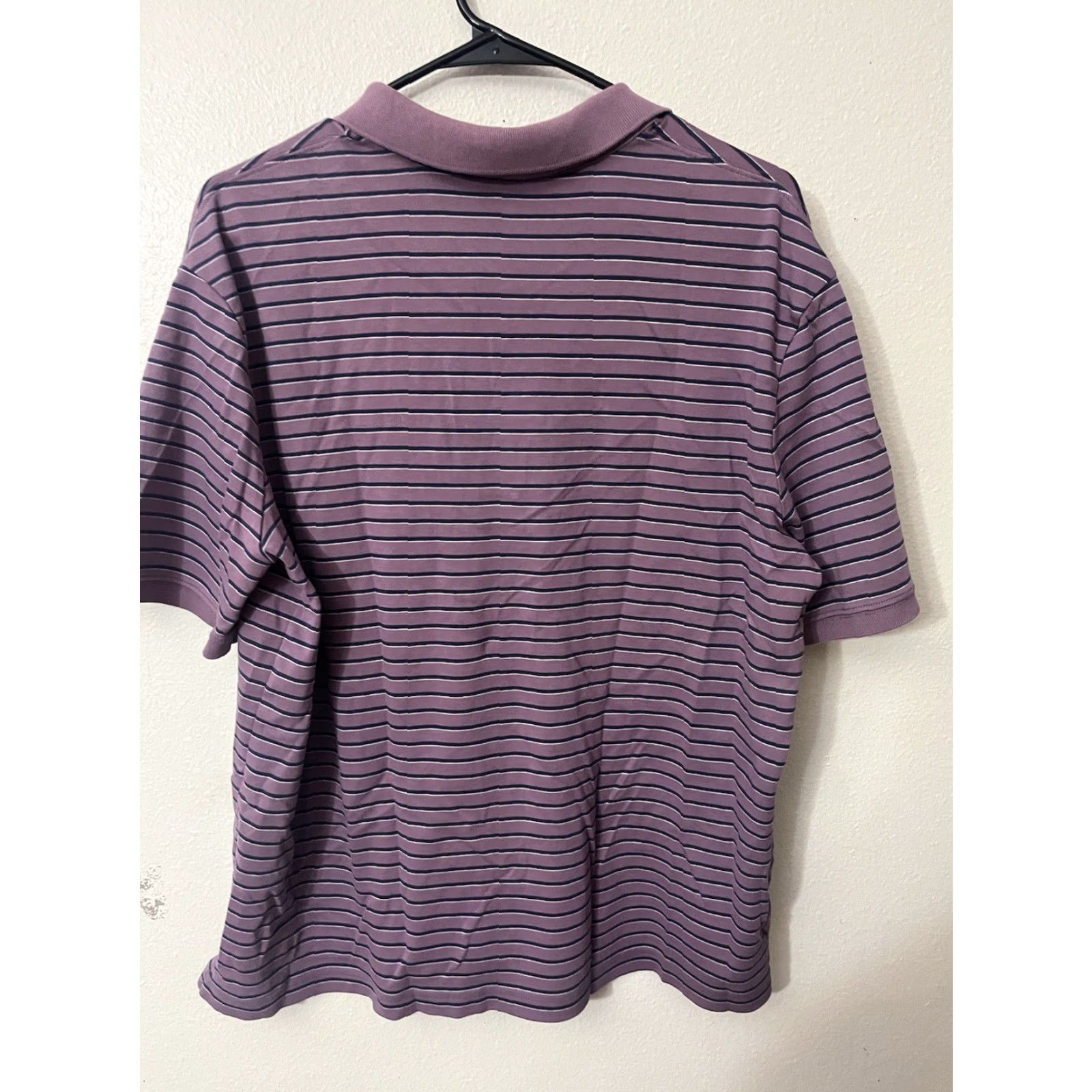 Lands' End Lands' End Polo Shirt Mens Large Short Sleeve Purple Stripe Supima Cotton Polo Shirt Men L Purple Stripe Striped Casual Golf Preppy Size US L / EU 52-54 / 3 - 2 Thumbnail