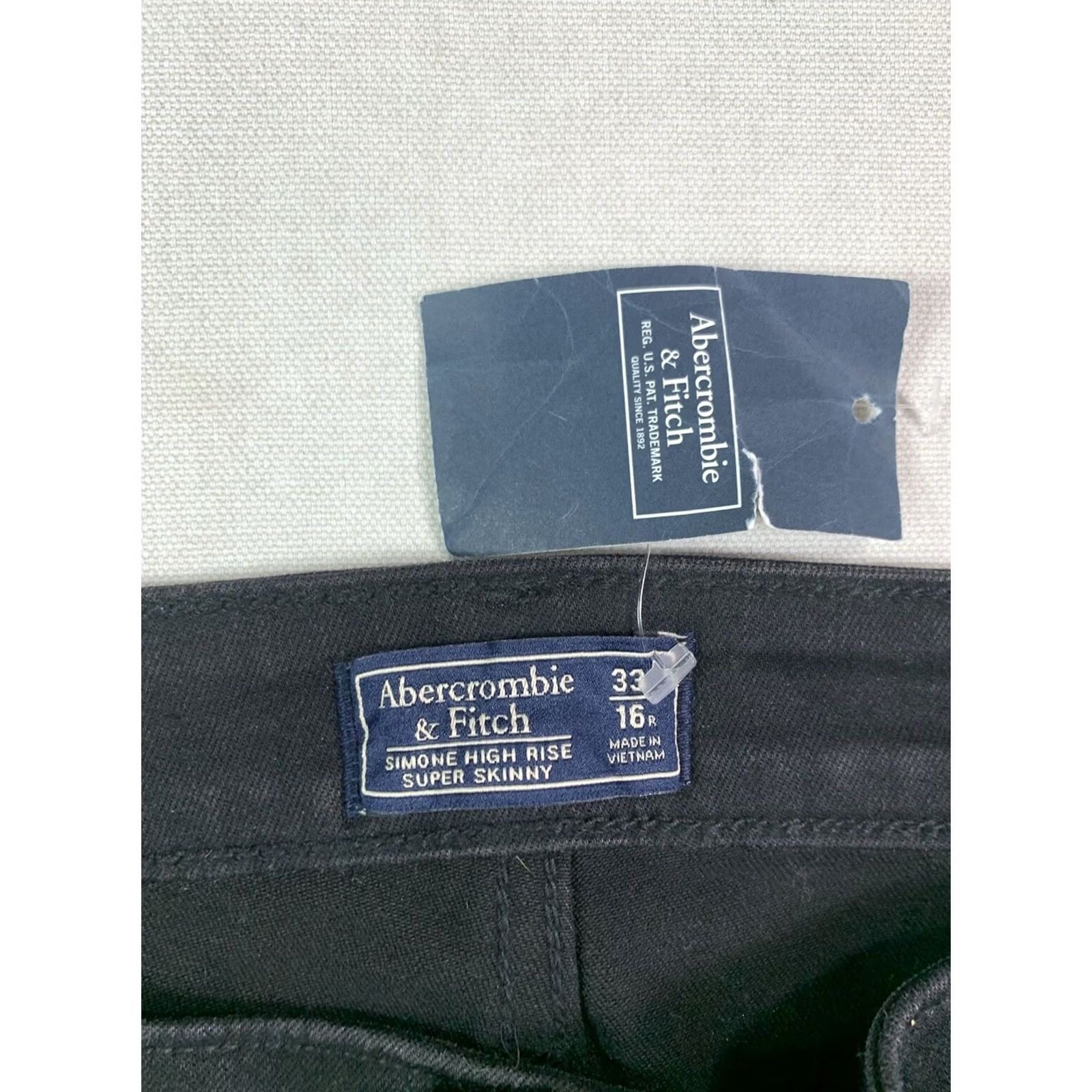 Abercrombie & Fitch Abercrombie & Fitch Simone High Rise Super Skinny Denim Jeans Women Black 33/16 Size 38" / US 16 / IT 52 - 3 Thumbnail