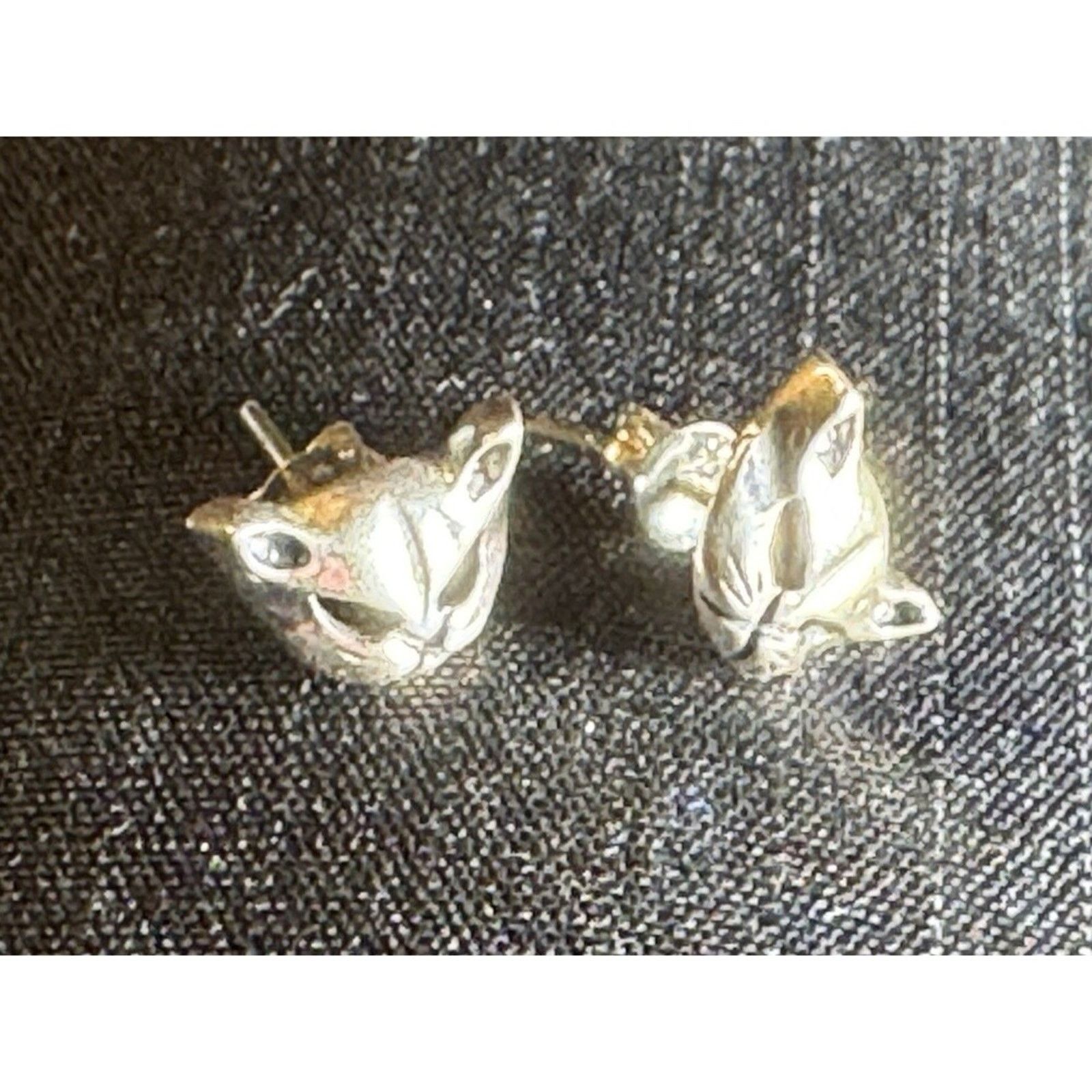 Other 925 Sterling Silver Cat Face Earrings Pierced Size ONE SIZE - 2 Thumbnail