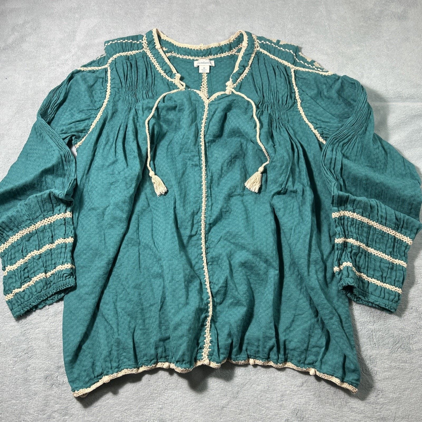 Free People Sundance Renaissance Boho Top Med Artist Ladder Gauze Tassel Size M / US 6-8 / IT 42-44 - 1 Thumbnail