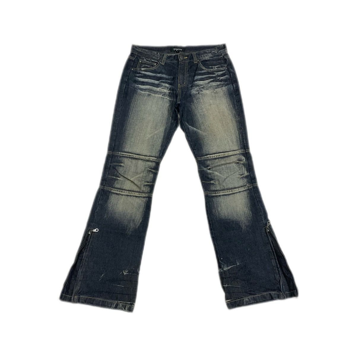 If Six Was Nine × Japanese Brand × Le Grande Bleu (L.G.B.) 🔥Sick Y2K Topism Mud Wash Flared Denim Size US 32 / EU 48 - 1 Thumbnail