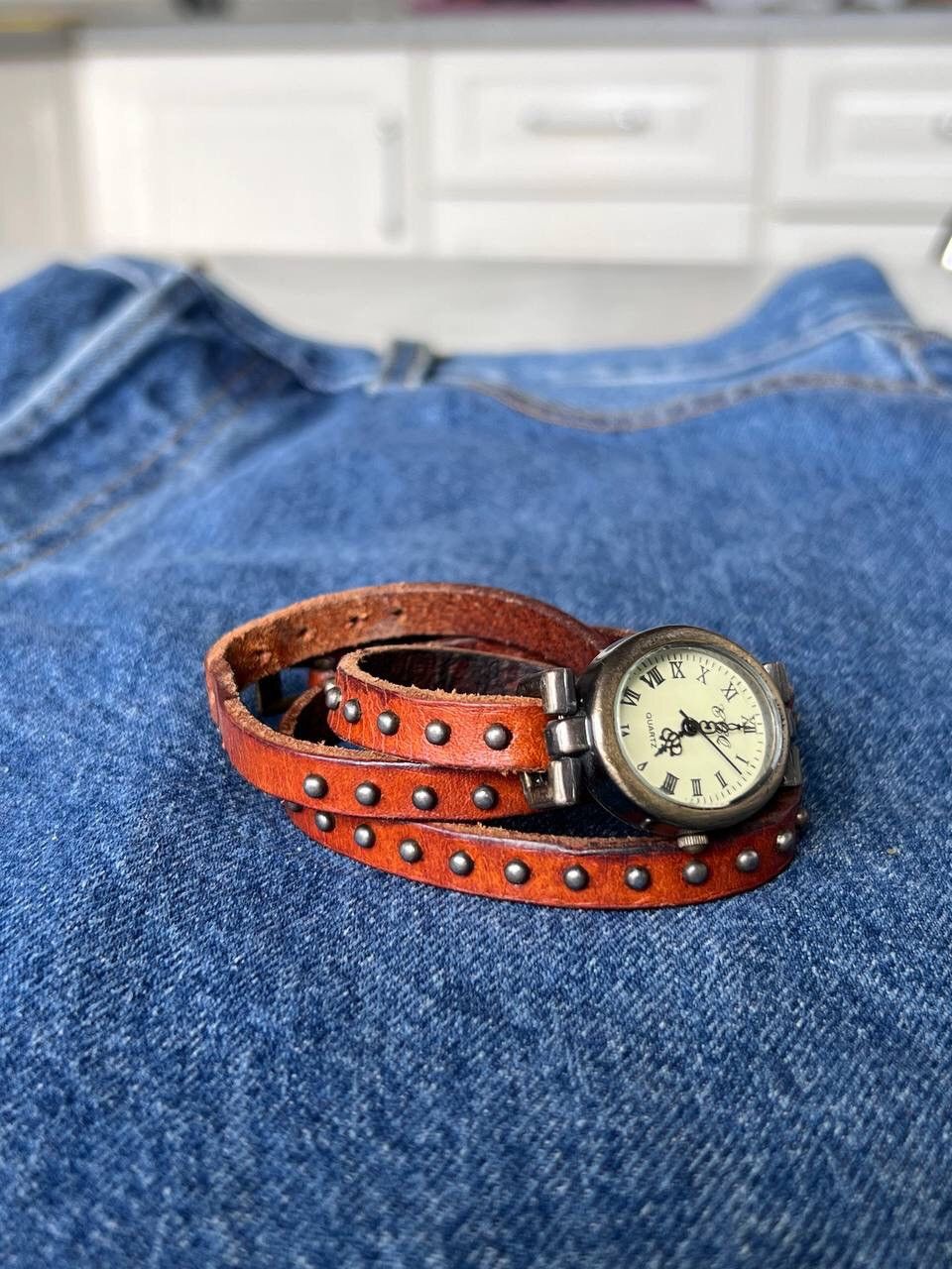 Japanese Brand × Vintage Vintage Japanese futuristic Watch Studded Leather Strap Size ONE SIZE - 2 Thumbnail
